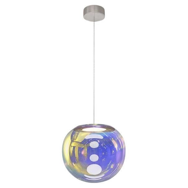 Iris Globe Pendant Lamp 25 cm Gold Indigo Steel,  Sebastian Scherer NEO/CRAFT For Sale