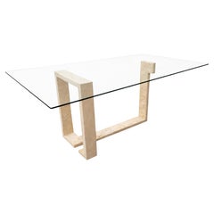 Oteyza Dining Table Italian Roman Travertine Marble by Joaquín Moll Meddel Spain