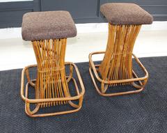 Pair of Franco Albini Rattan Stools