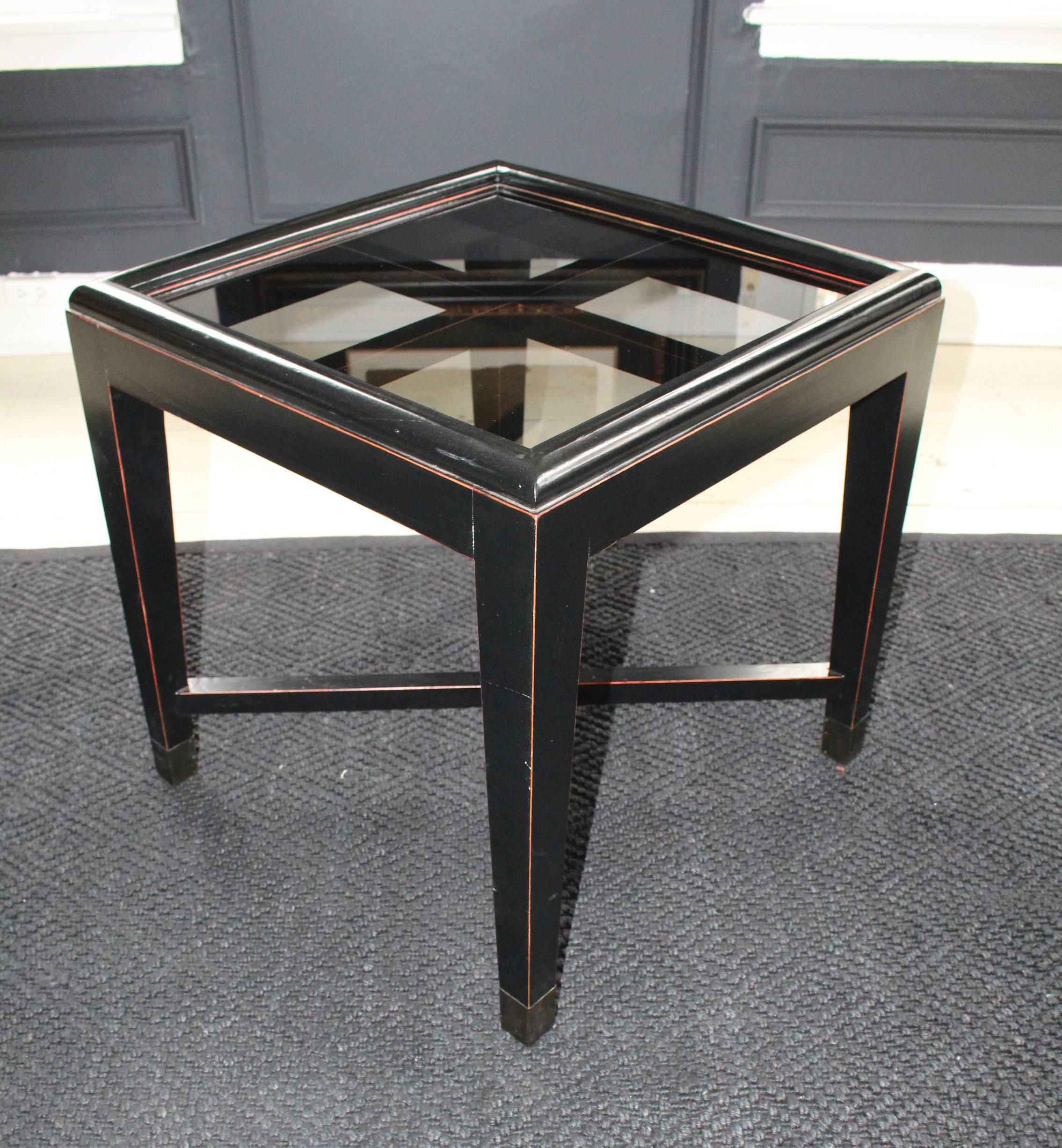 Pair of Vintage Ebonized Asian-Inspired Tables 1