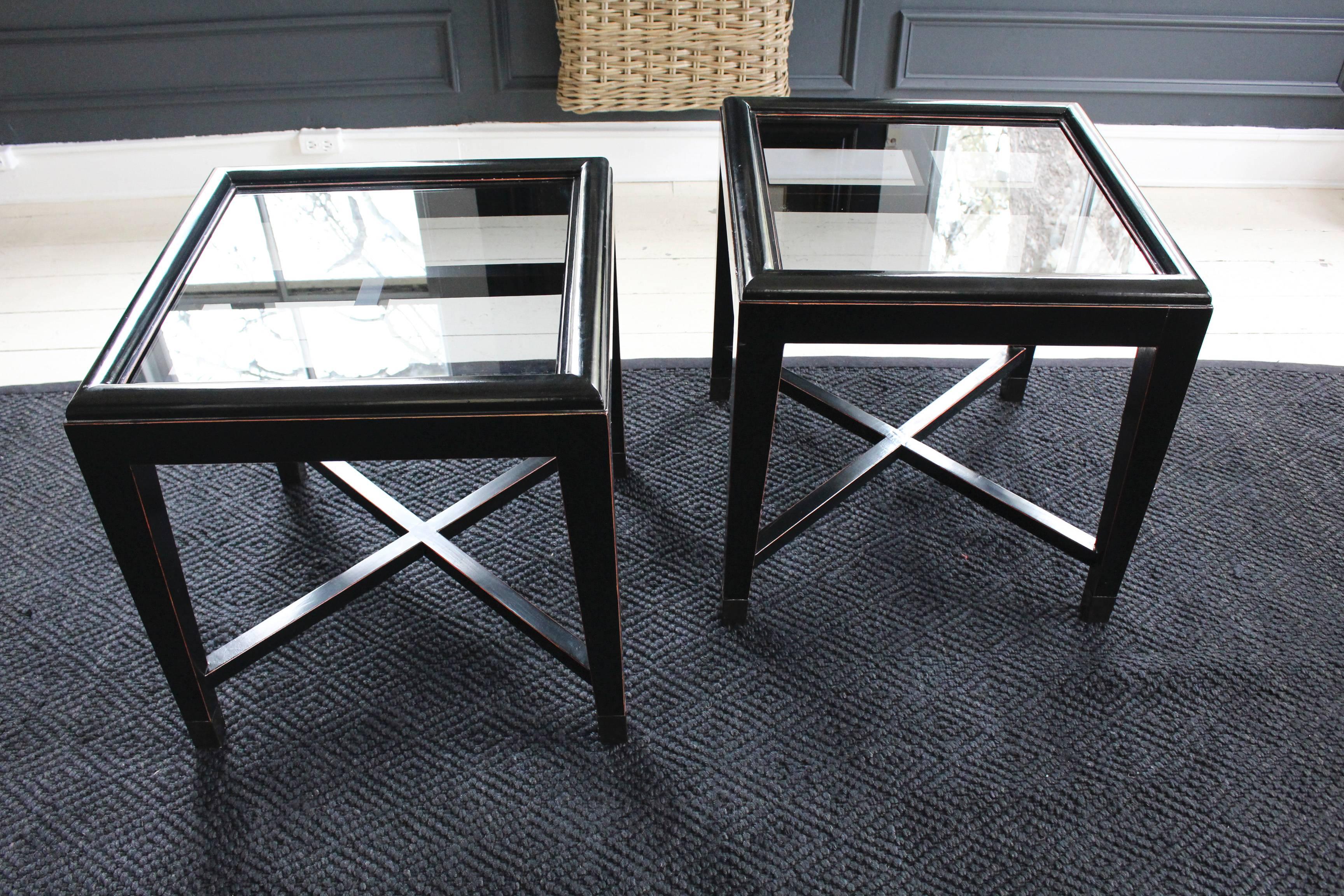 Pair of Vintage Ebonized Asian-Inspired Tables 3