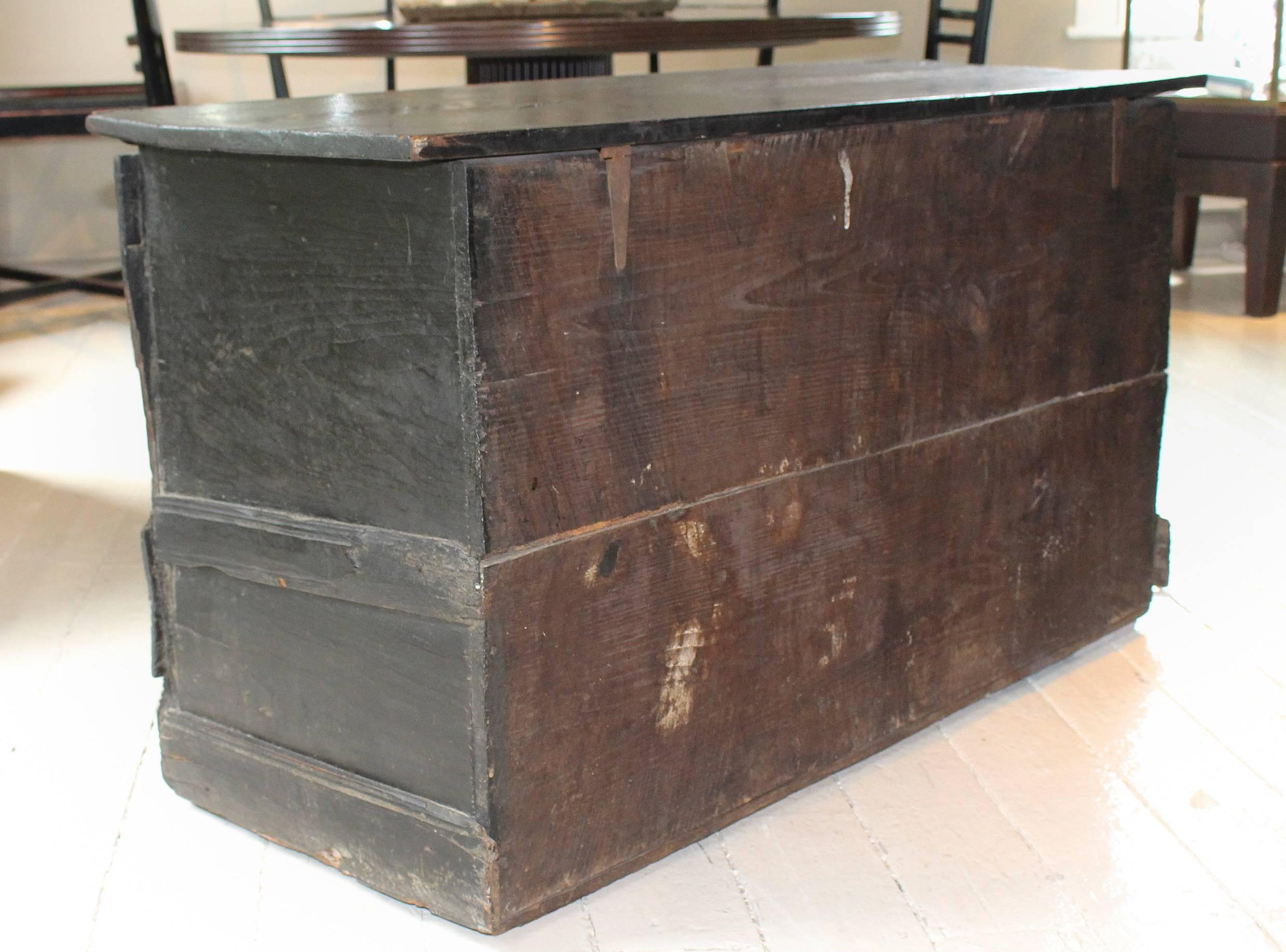 18th Century and Earlier 18th Century Intricately Carved Oak Chest For Sale