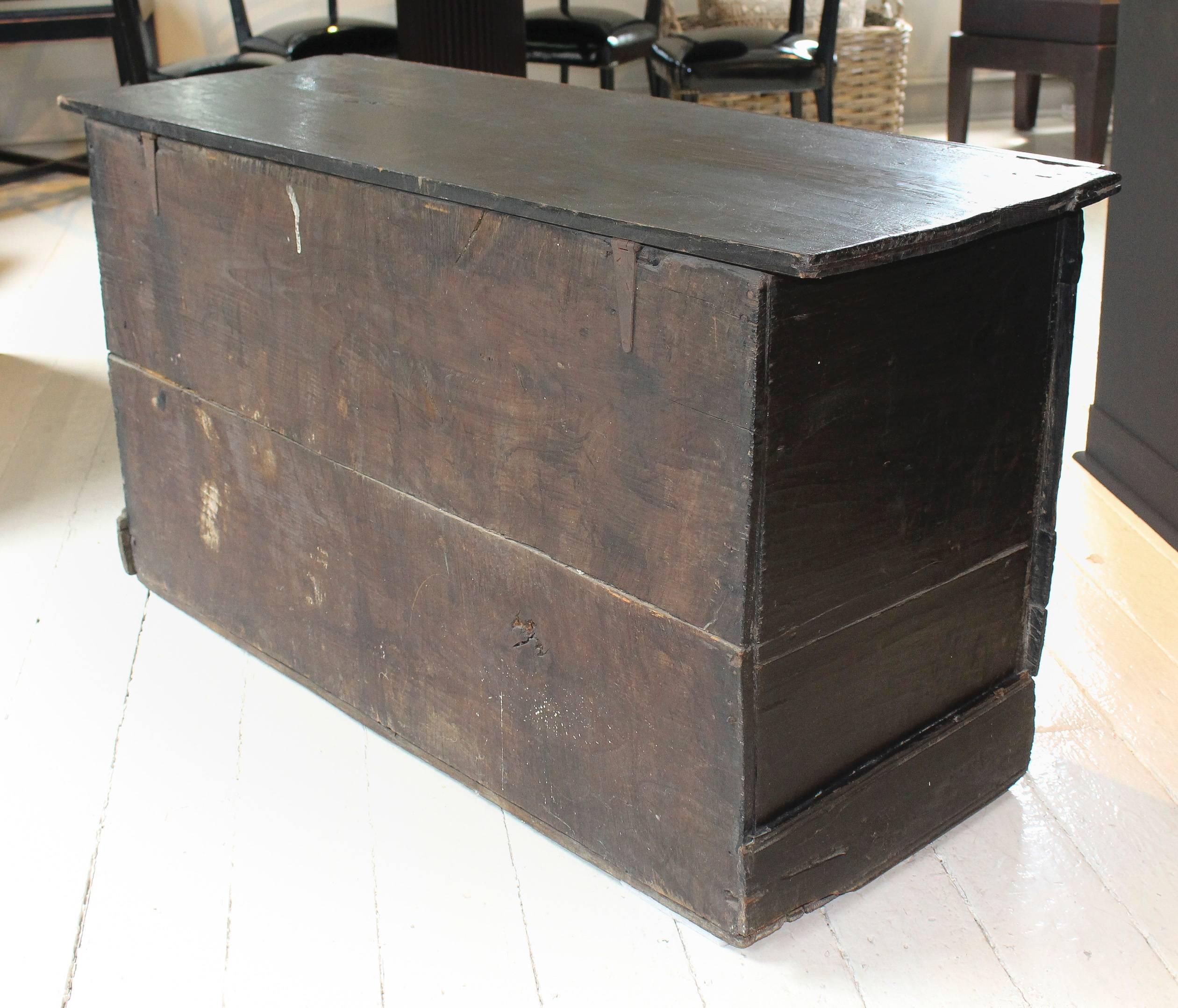 18th Century Intricately Carved Oak Chest For Sale 1