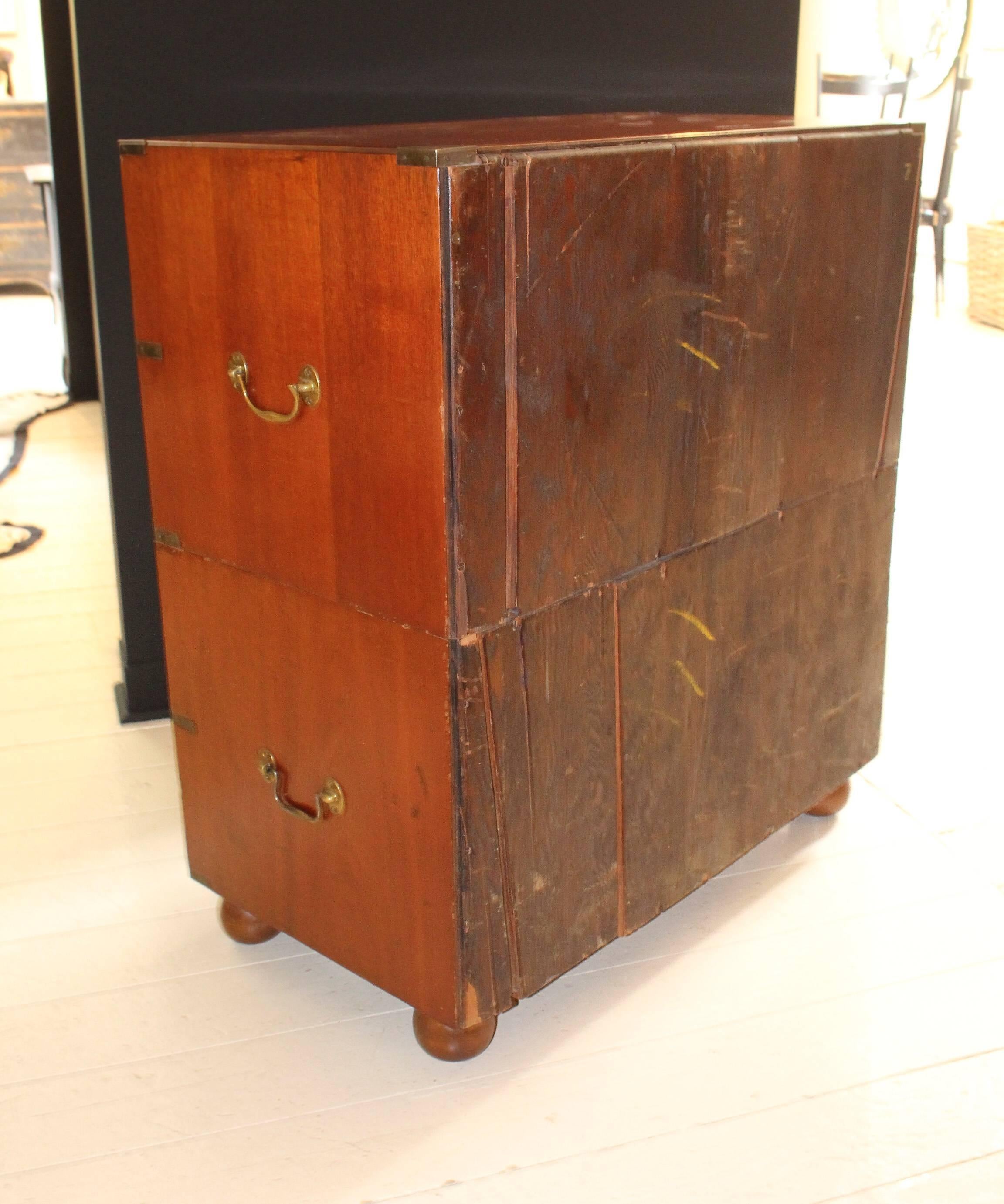 Mahogany 19th Century England Campaign Chest For Sale