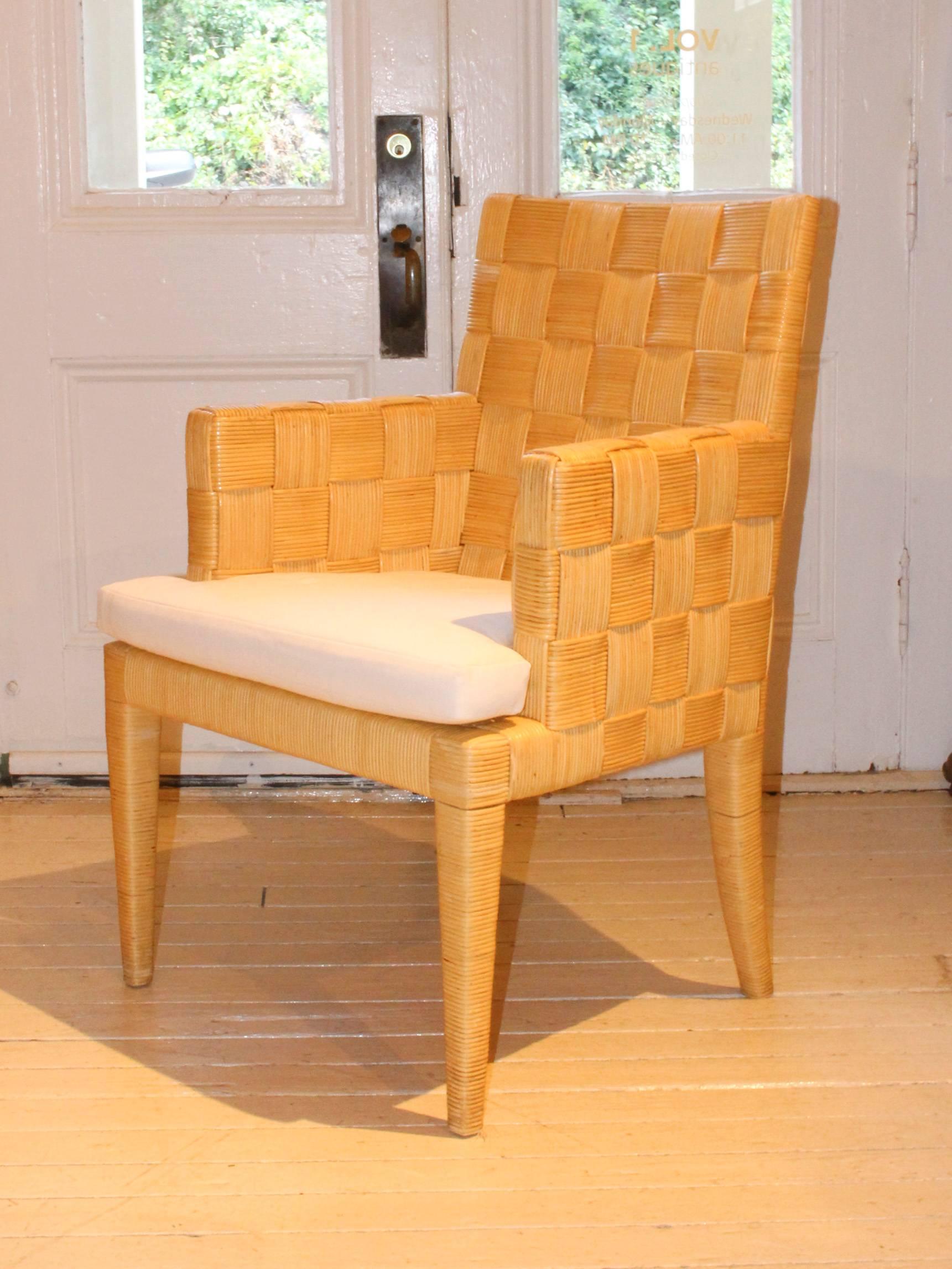Set of Eight Donghia Woven Rattan Dining Chairs 2