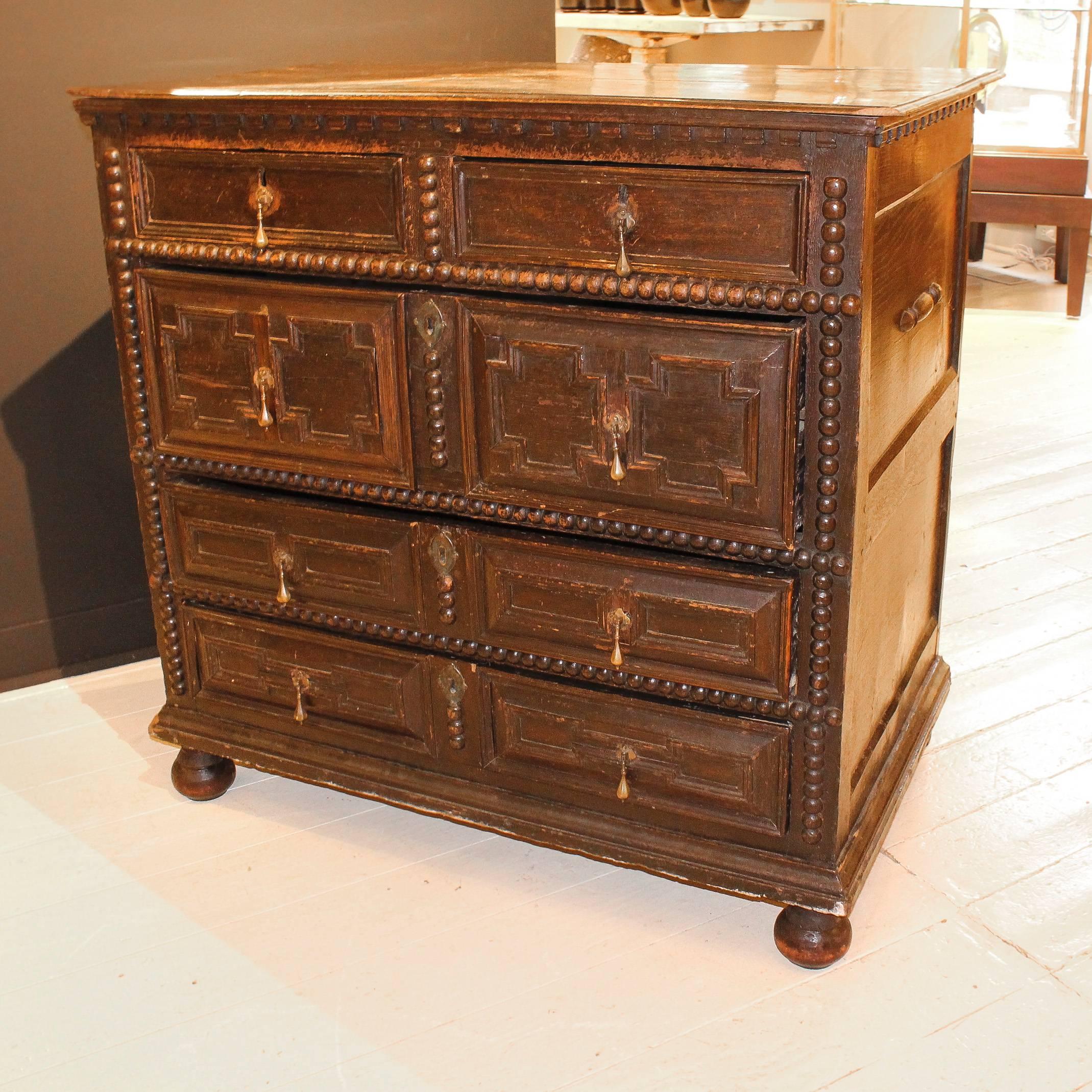 Period 17th-Early 18th Century Pilgrim Chest For Sale 3