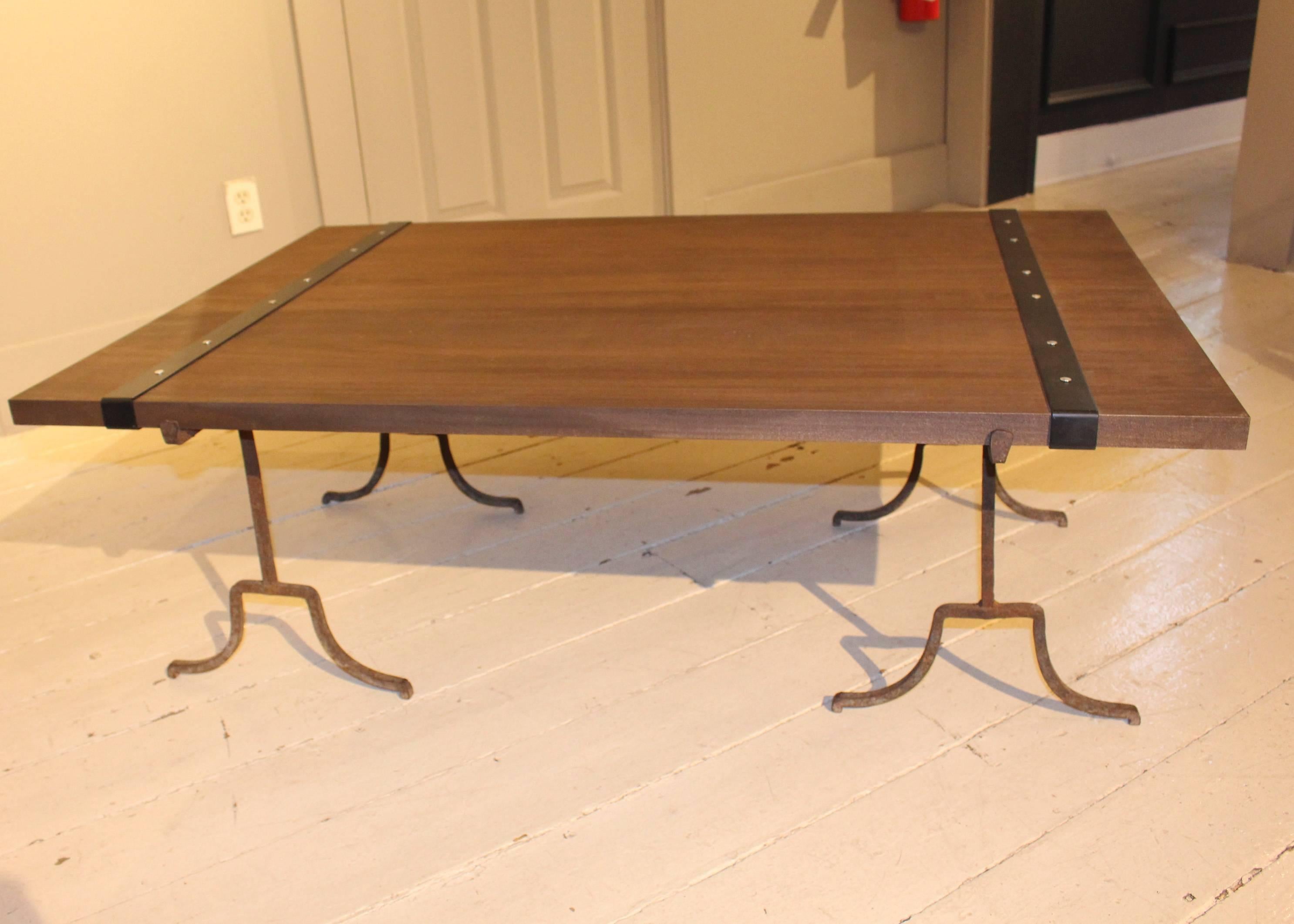 Contemporary Wood Cocktail Table For Sale