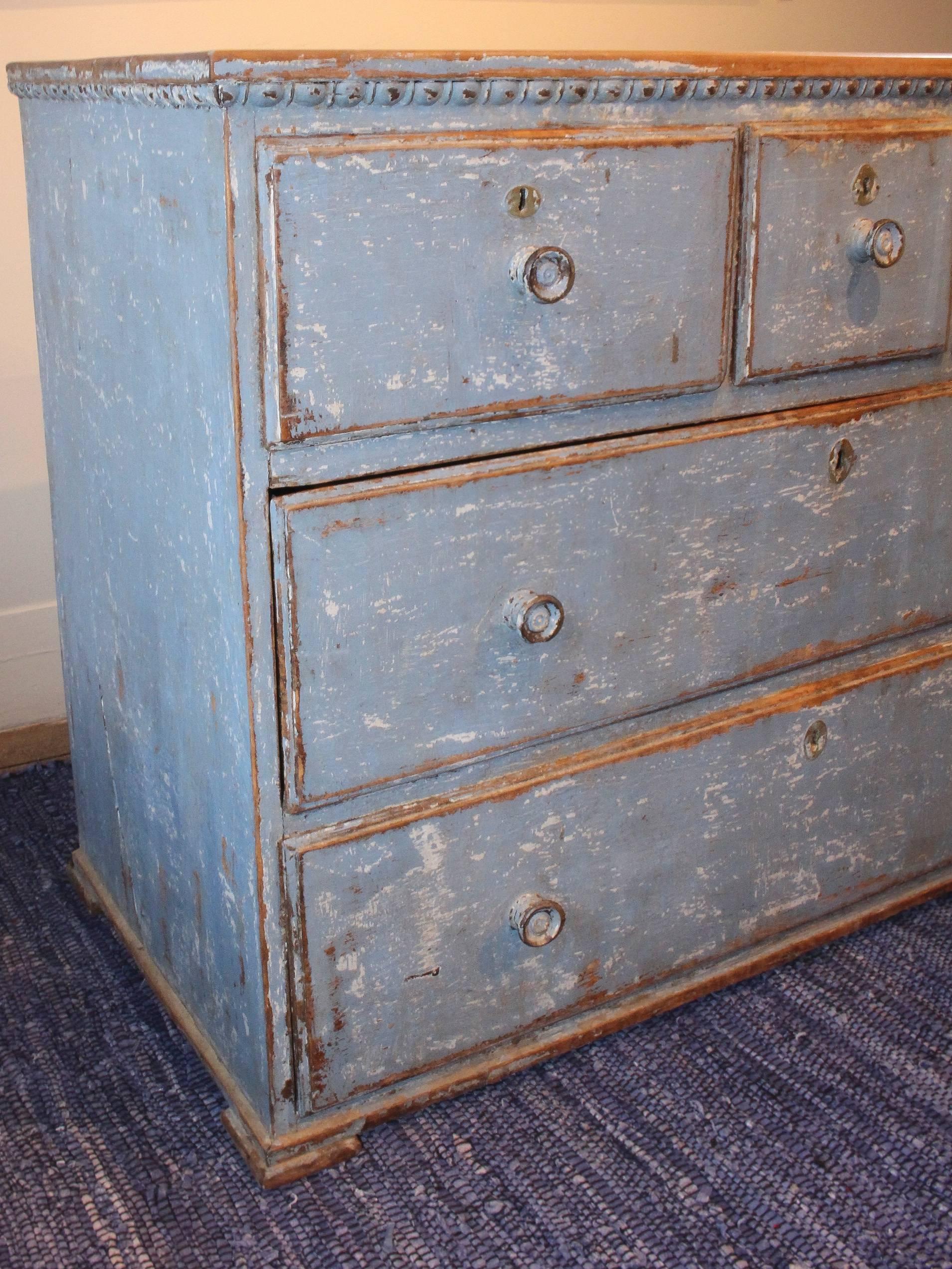 19th Century Portuguese Painted Five-Drawer Chest 7