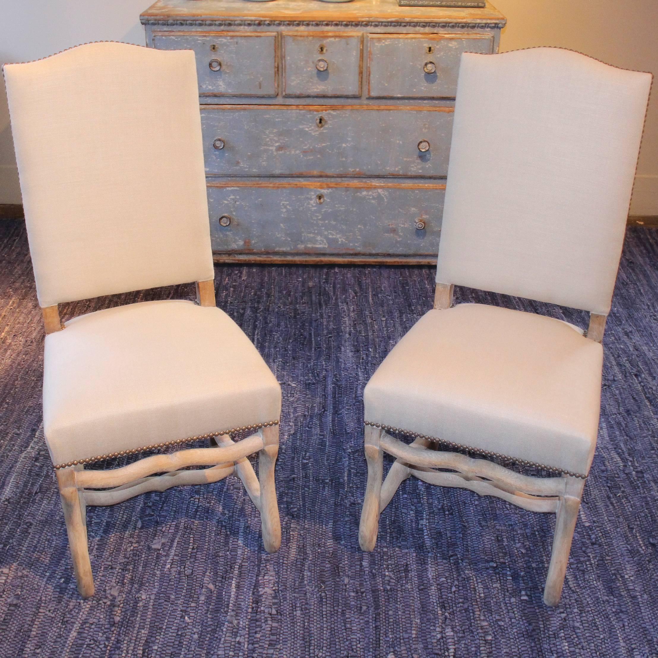Set of Eight Os De Mouton Early 20th Century French Dining Chairs In Good Condition In New Preston, CT