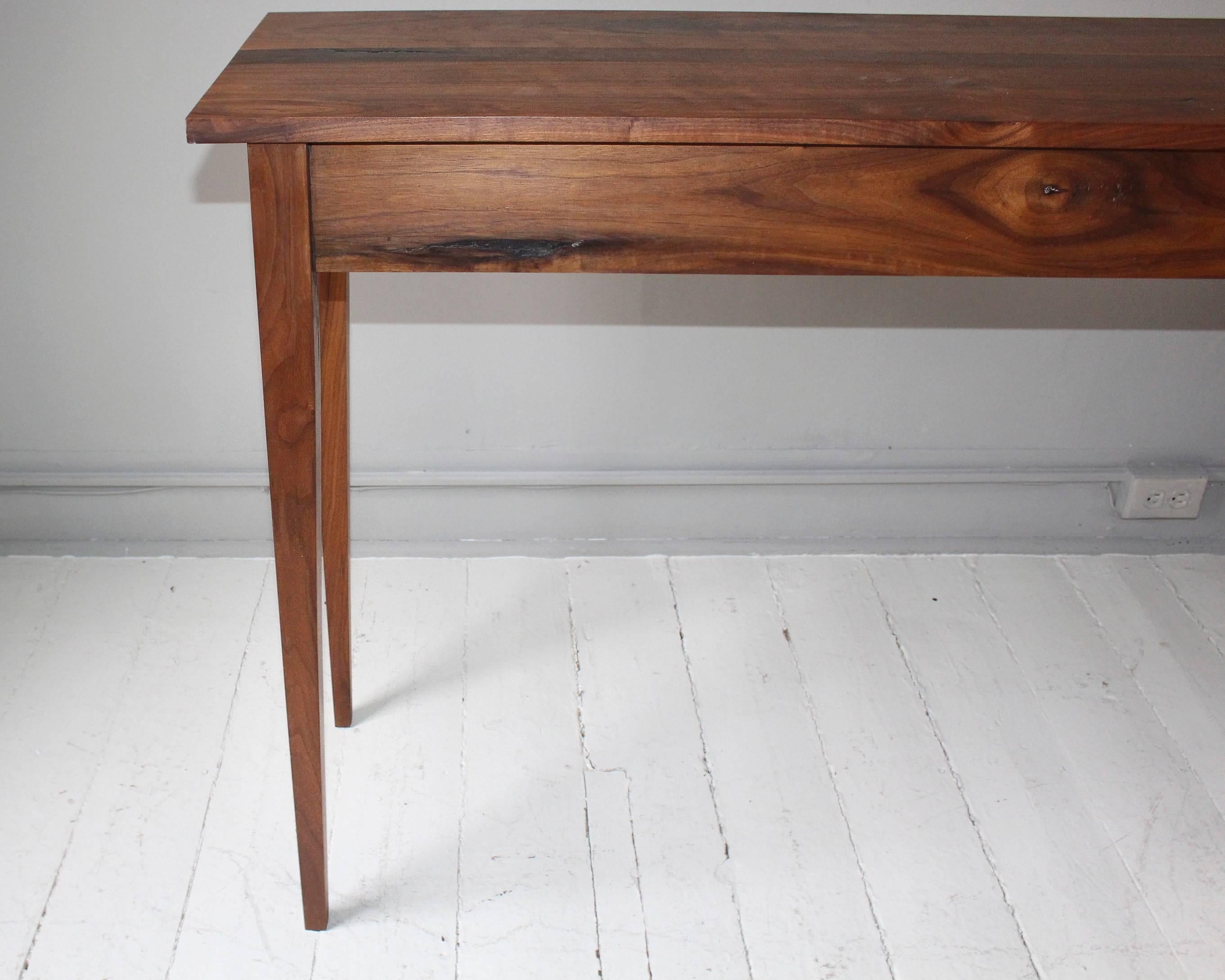 Custom Handmade Walnut Console Table In Good Condition For Sale In New Preston, CT