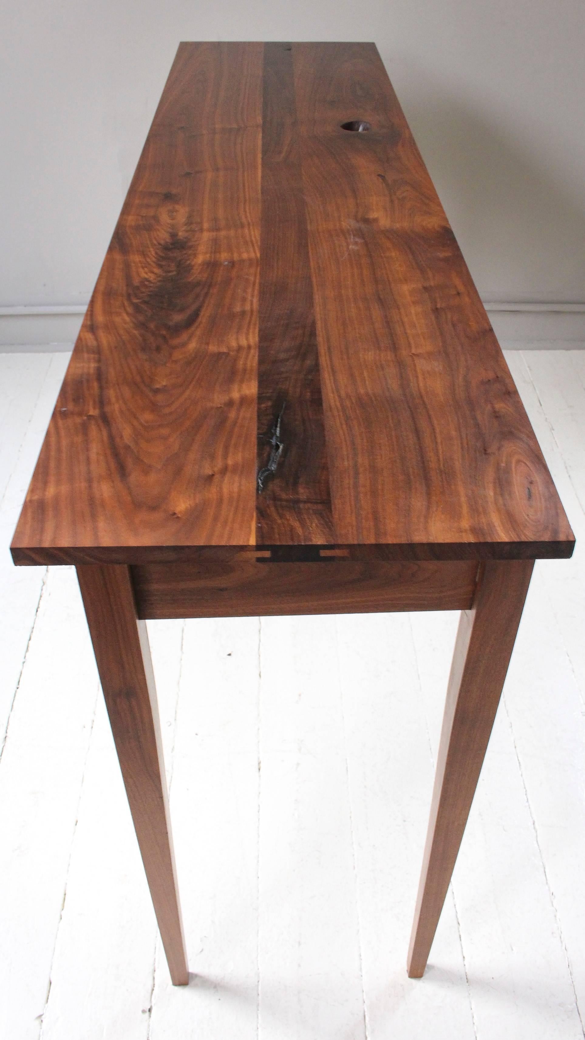 Custom Handmade Walnut Console Table For Sale 1