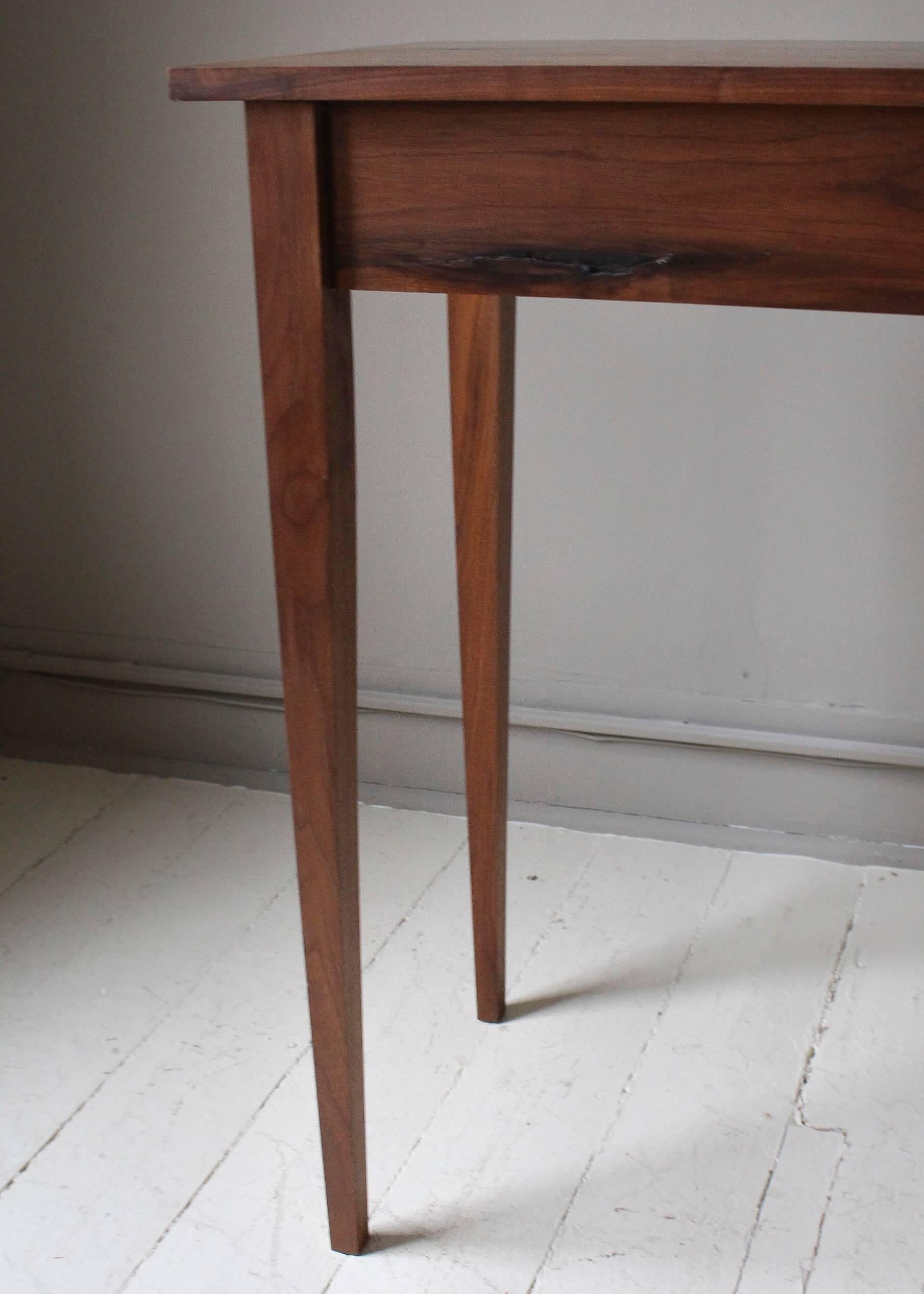 Contemporary Custom Handmade Walnut Console Table For Sale