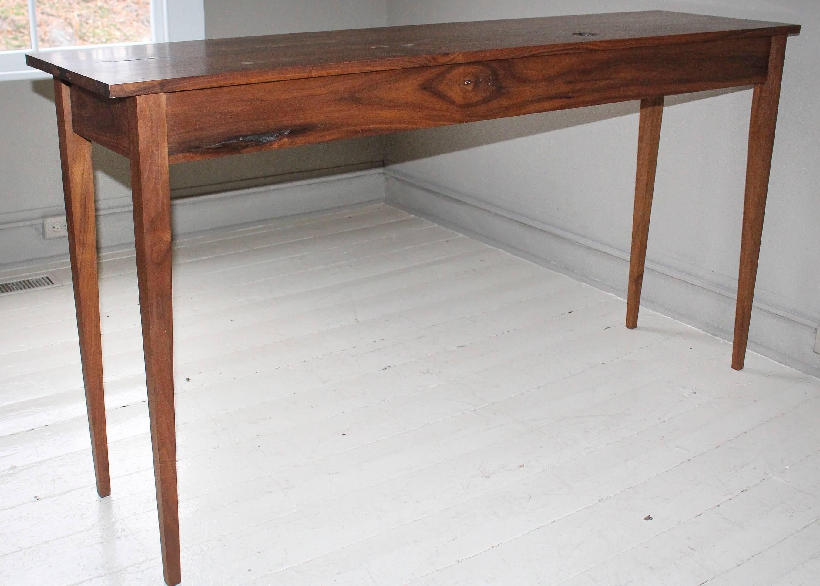 American Custom Handmade Walnut Console Table For Sale