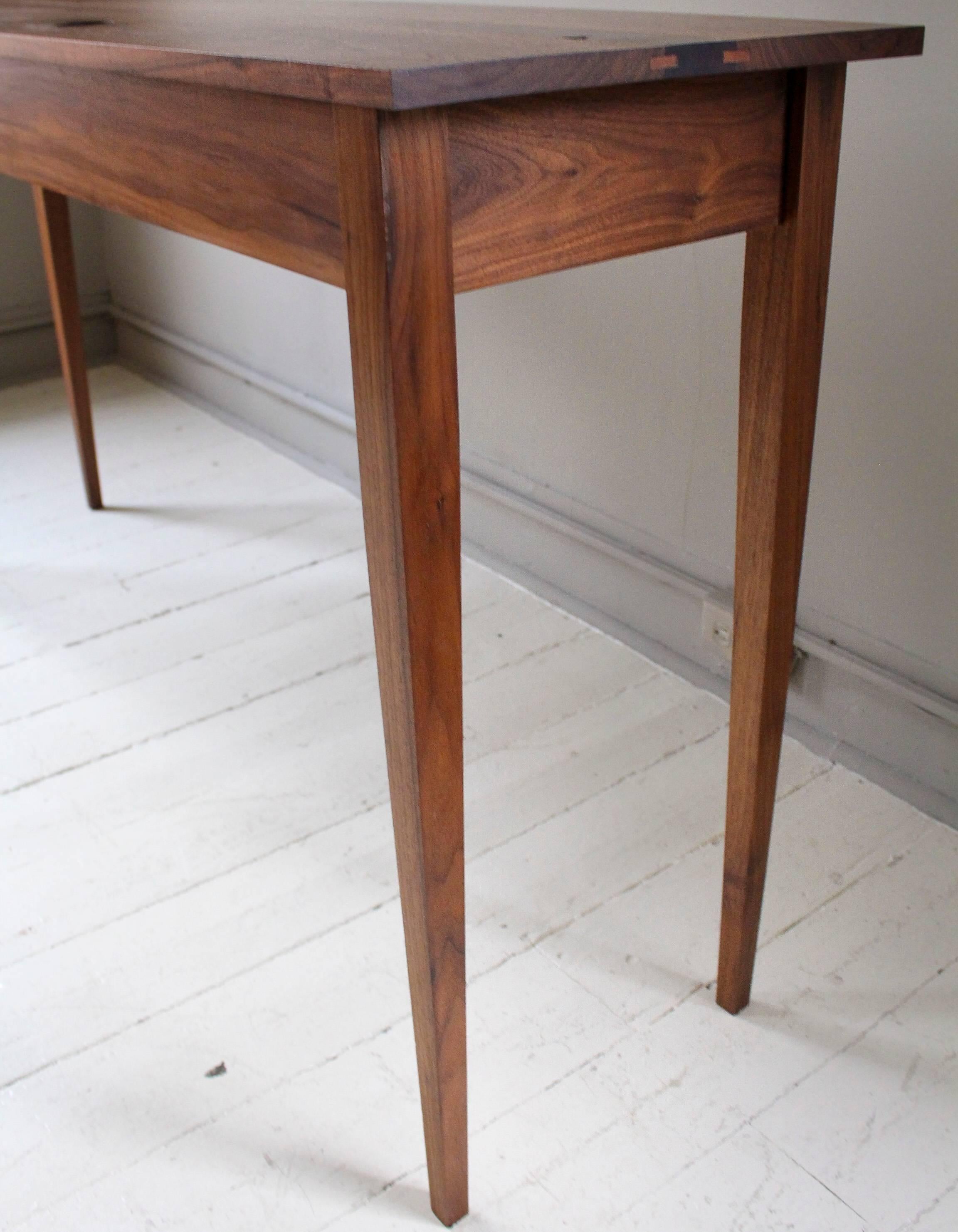 Custom Handmade Walnut Console Table For Sale 4