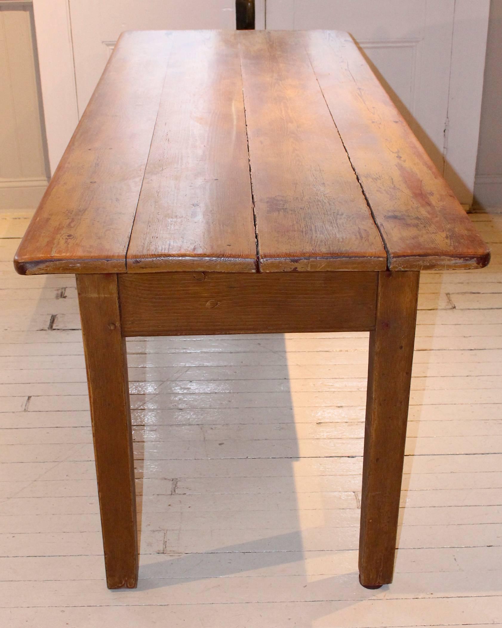 French Antique Long Two-Drawer Table For Sale