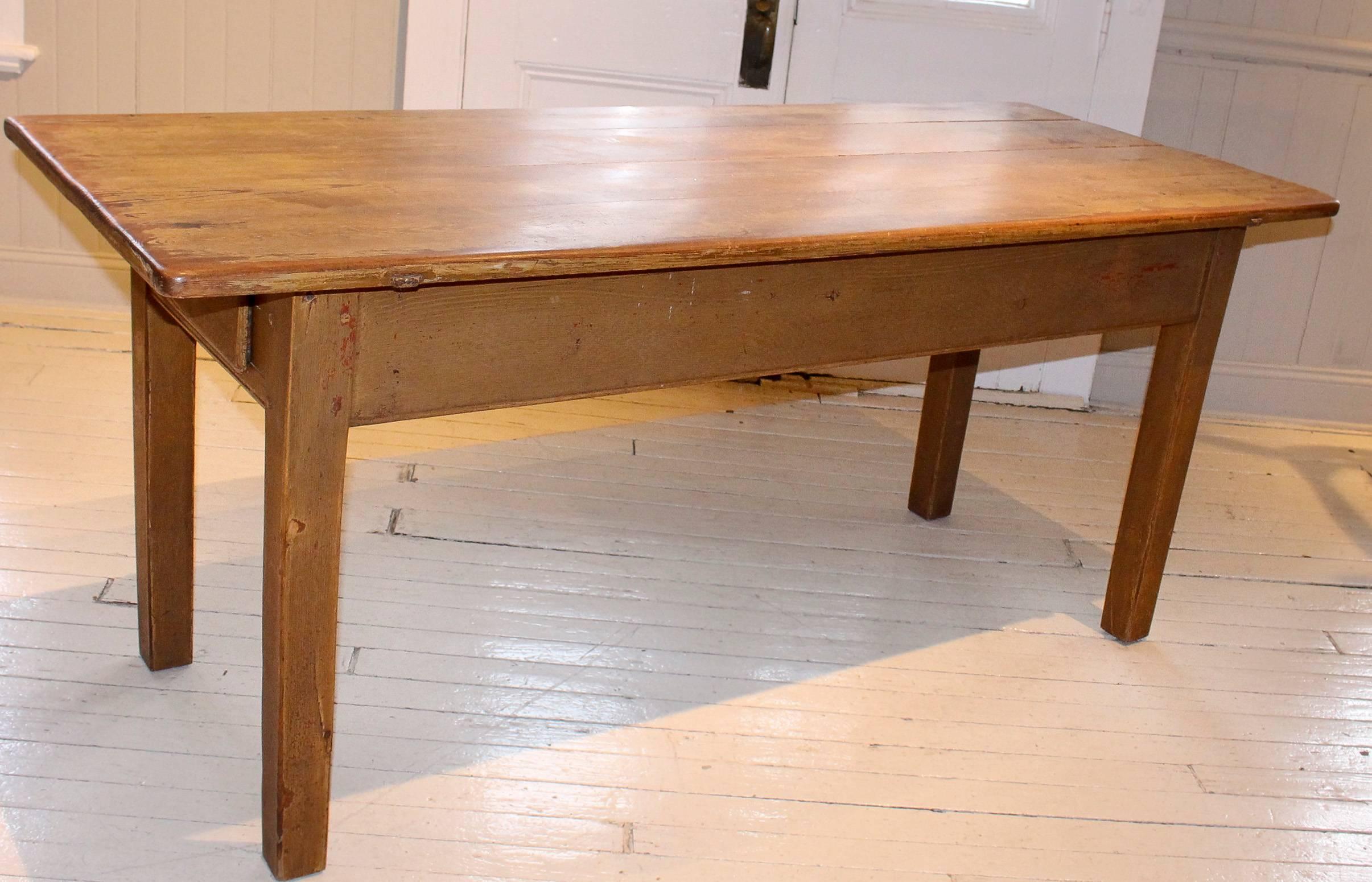 19th Century Antique Long Two-Drawer Table For Sale