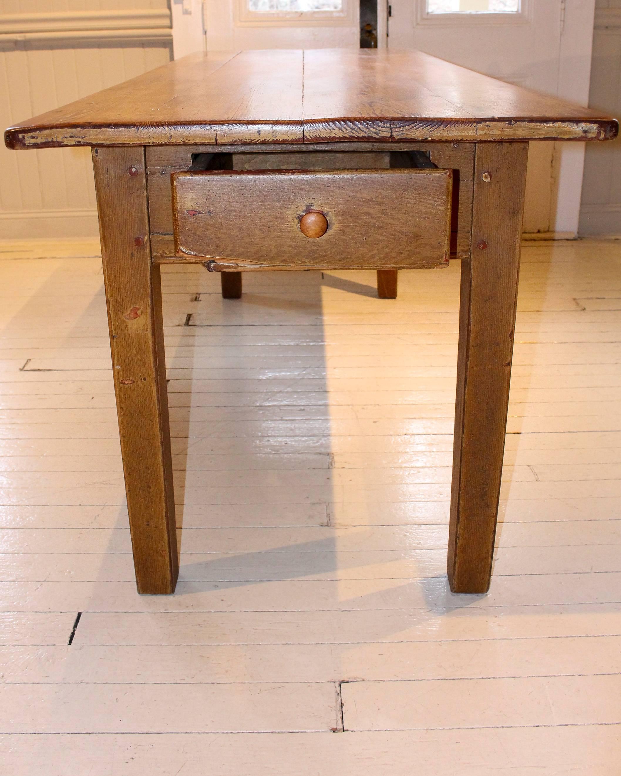 Antique Long Two-Drawer Table For Sale 2