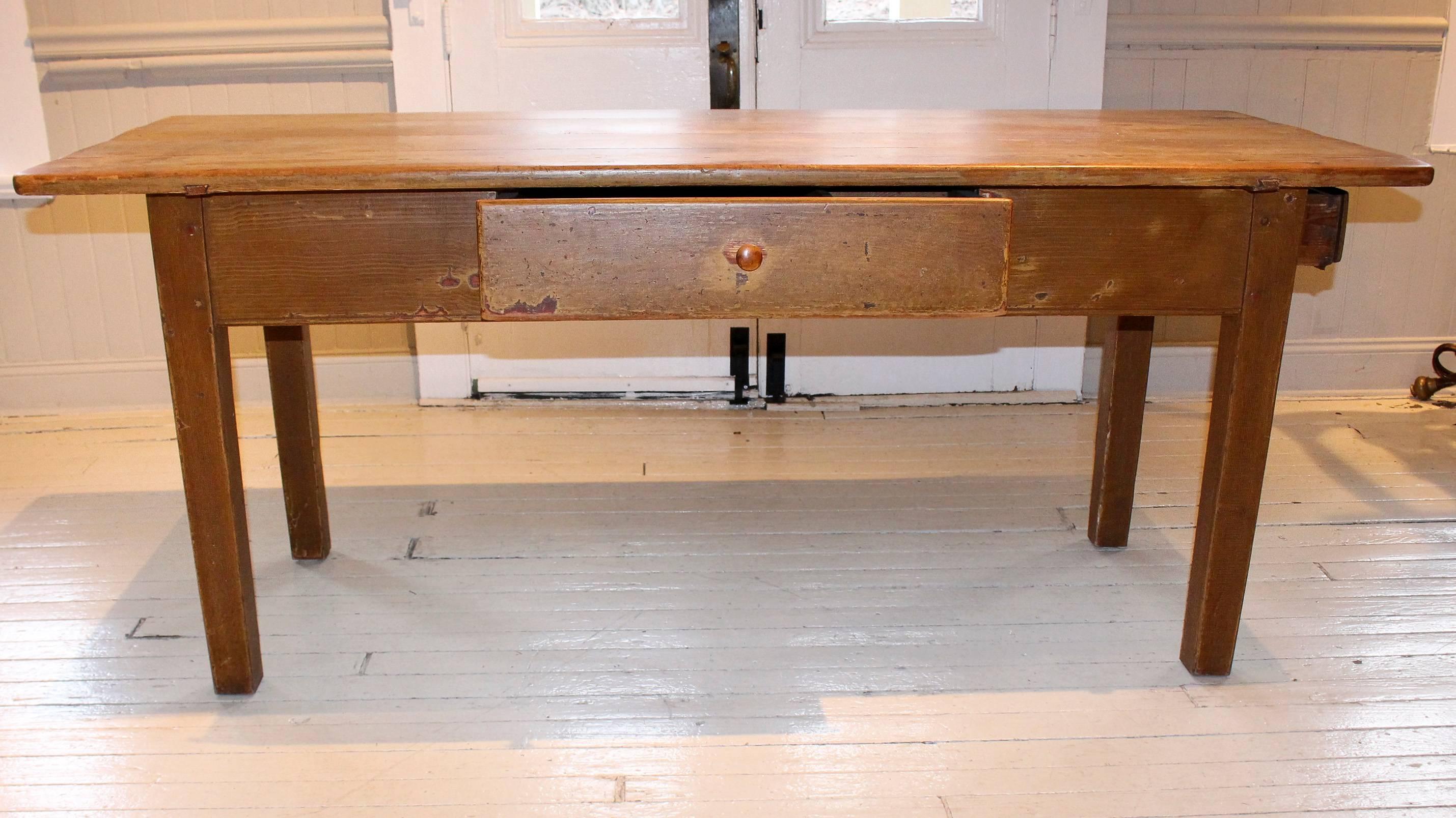 Antique Long Two-Drawer Table For Sale 3