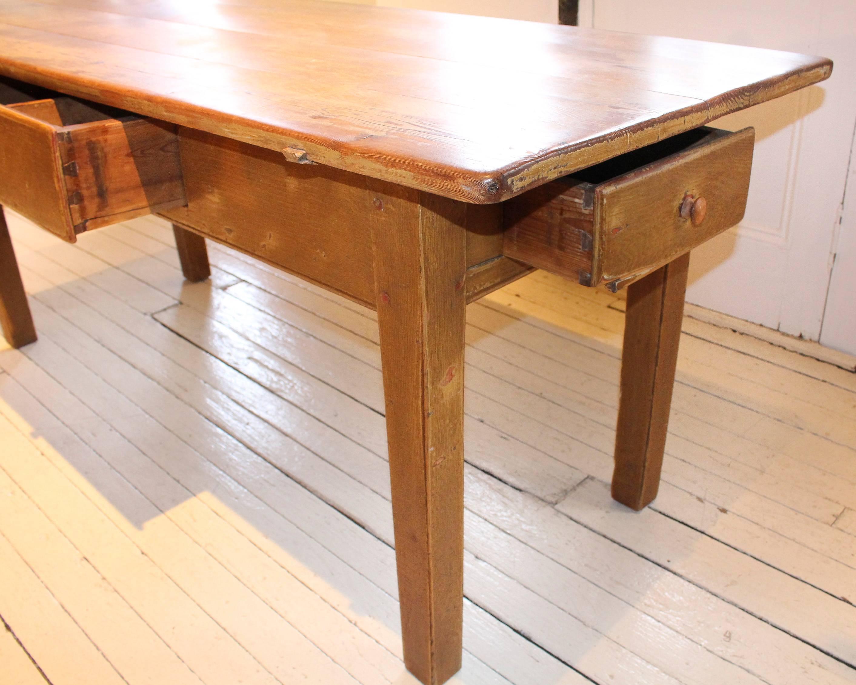 Antique Long Two-Drawer Table For Sale 4