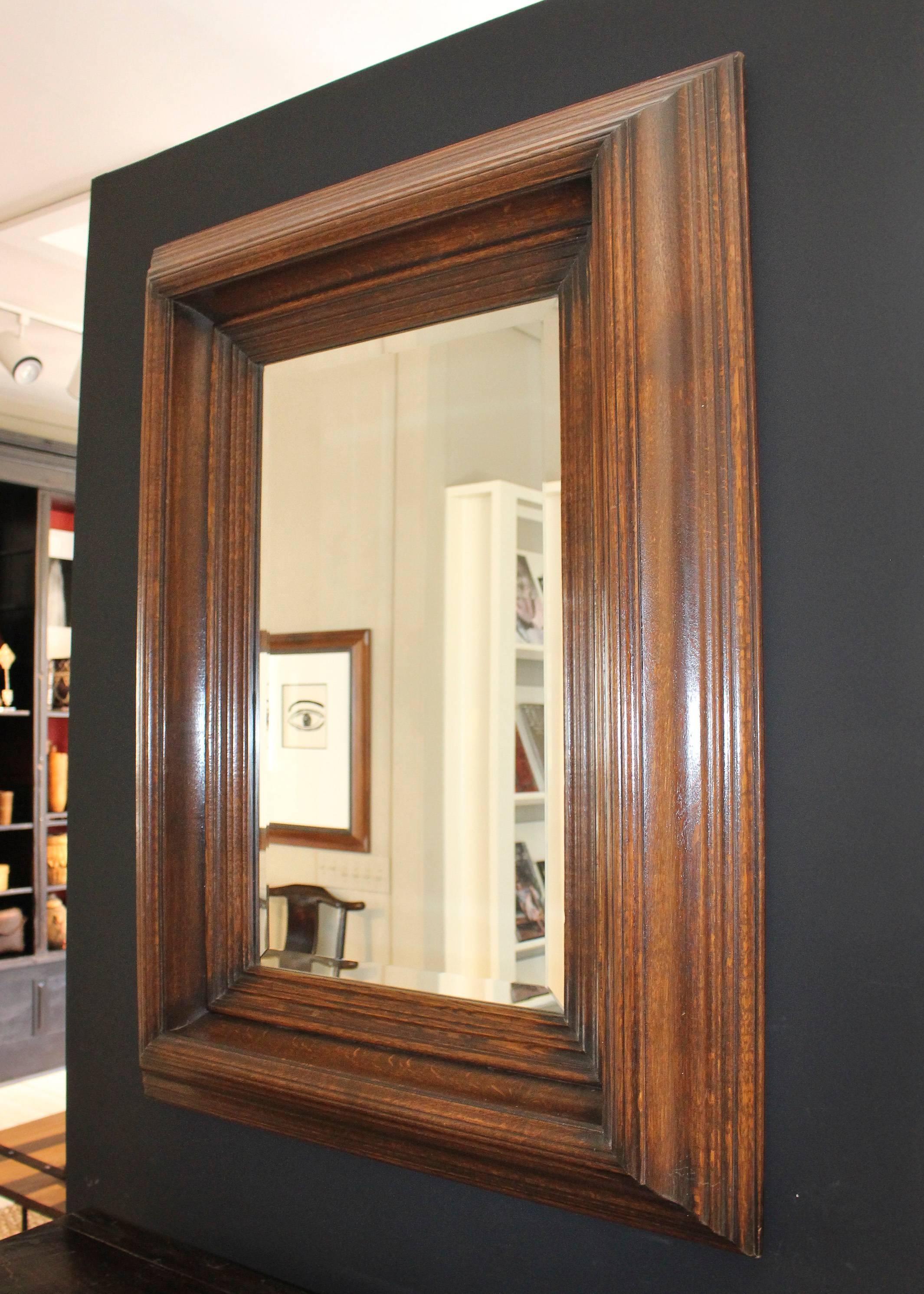 19th Century Oak Carved Mirror In Good Condition For Sale In New Preston, CT