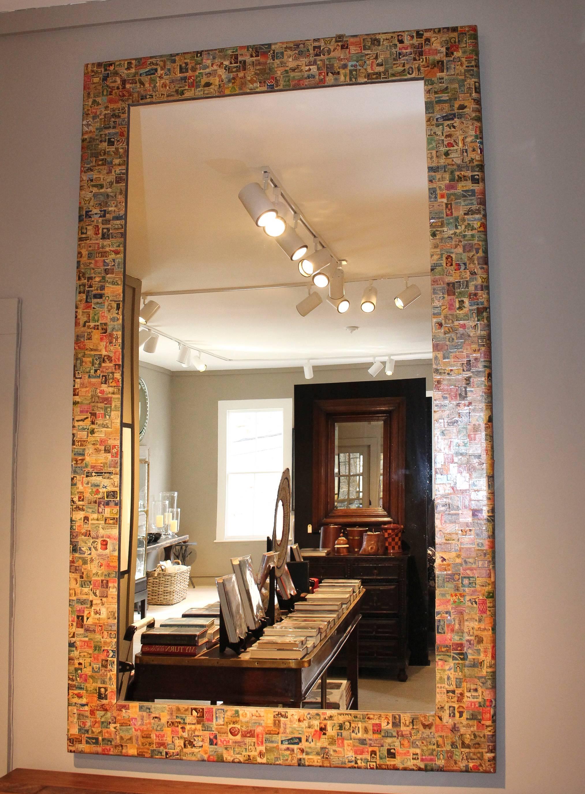American 20th Century Postage Stamp Mirror For Sale