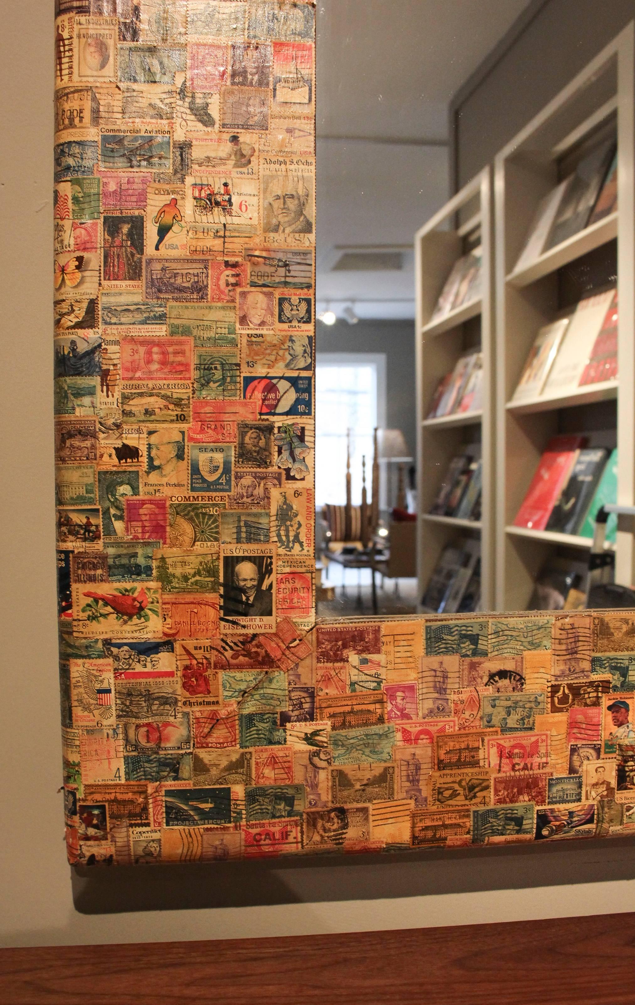 20th Century Postage Stamp Mirror In Good Condition For Sale In New Preston, CT
