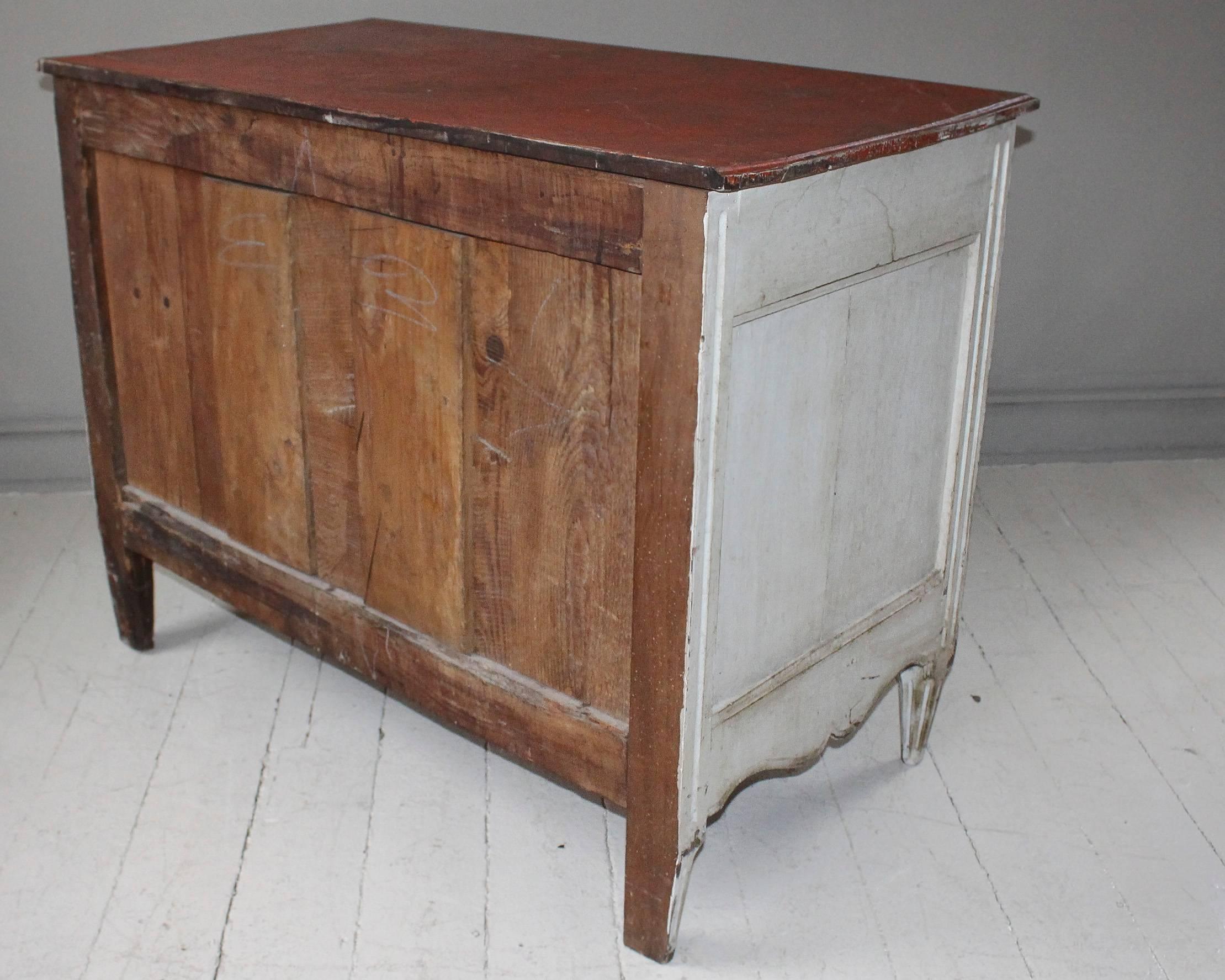 19th Century Painted French Three-Drawer Commode