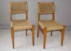 Pair of Vintage French Rope Side Chairs