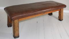 French Leather Gym Bench