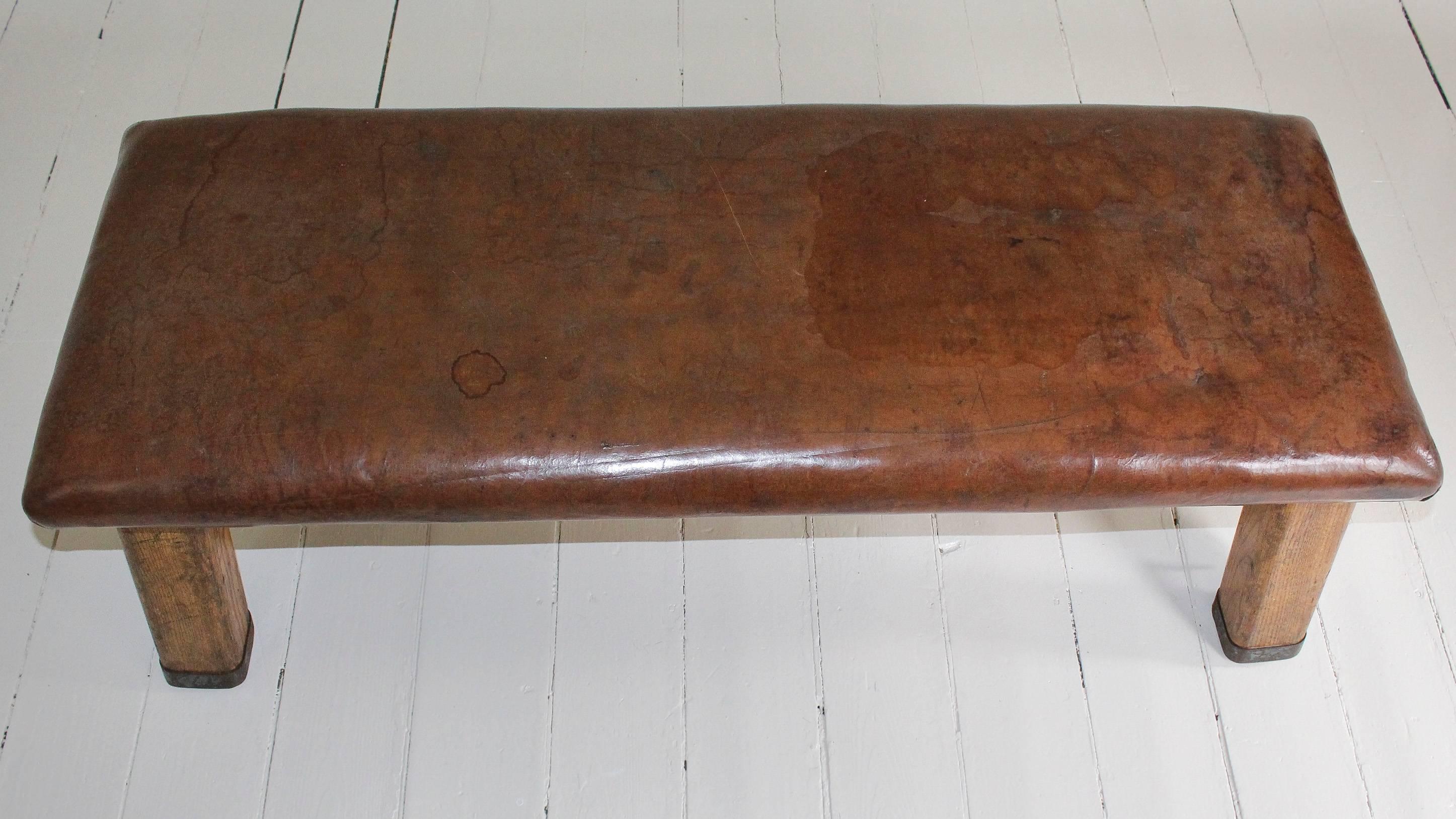 Mid-20th Century French Leather Gym Bench