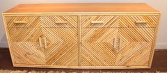 Split Bamboo Sideboard Cabinet, 20th Century