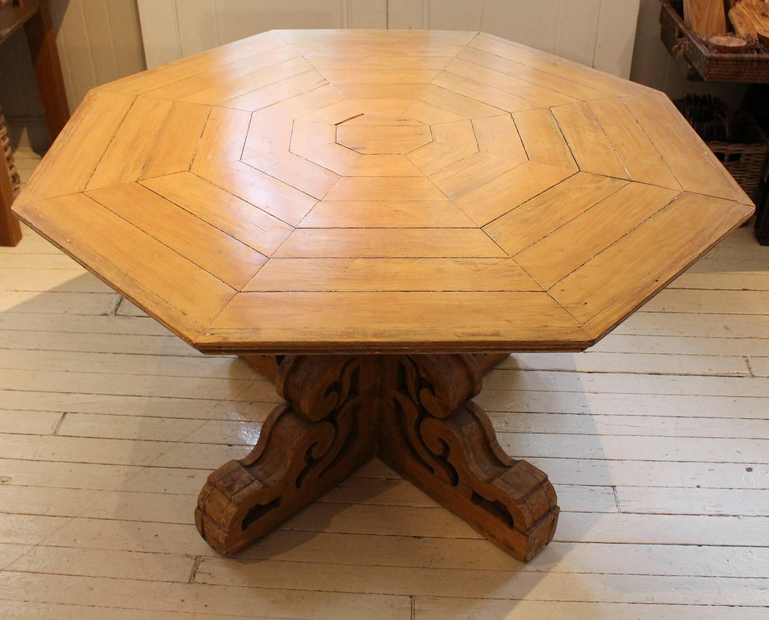 19th Century Folk Art Center Table For Sale 1