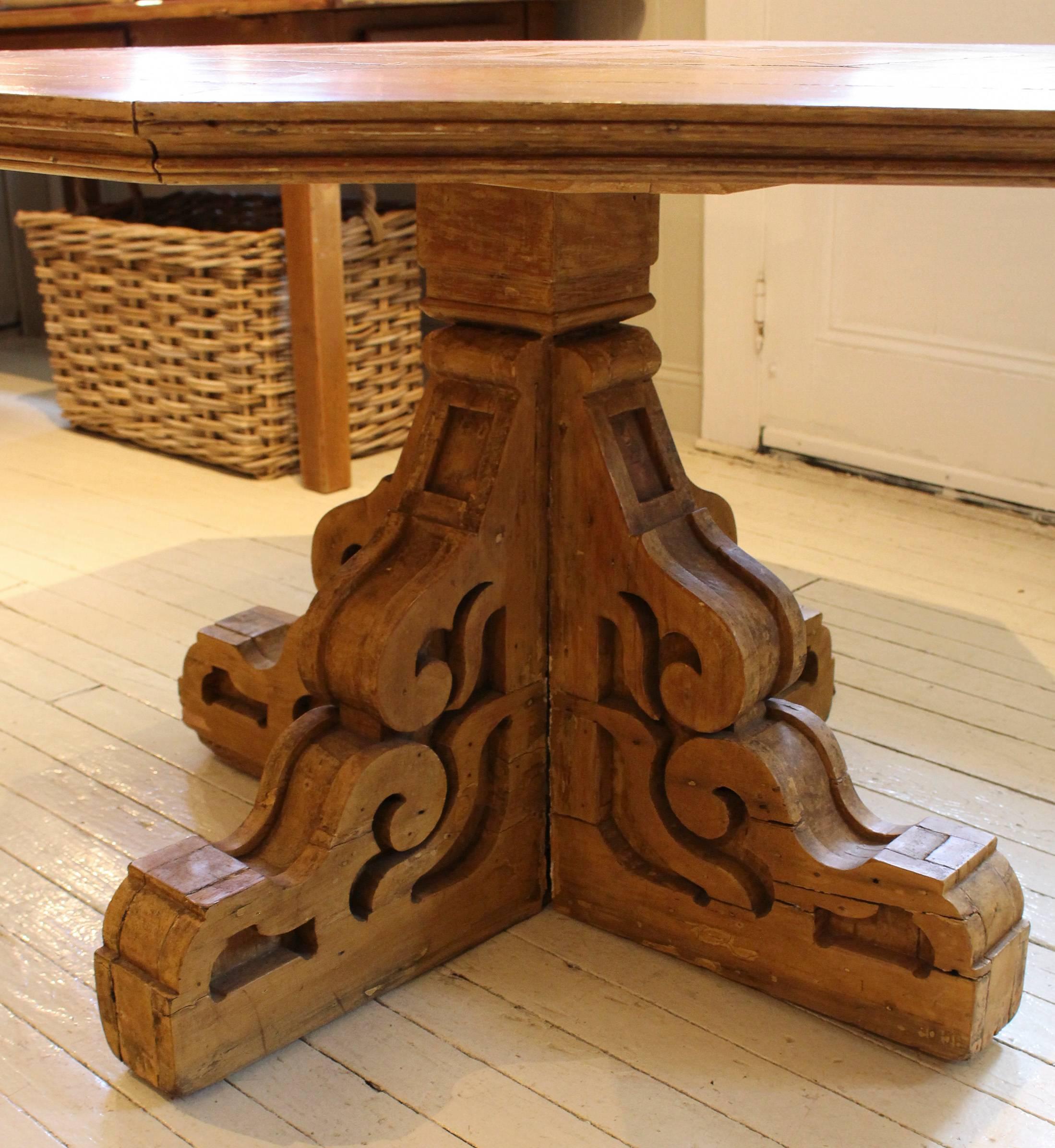 19th Century Folk Art Center Table In Good Condition For Sale In New Preston, CT