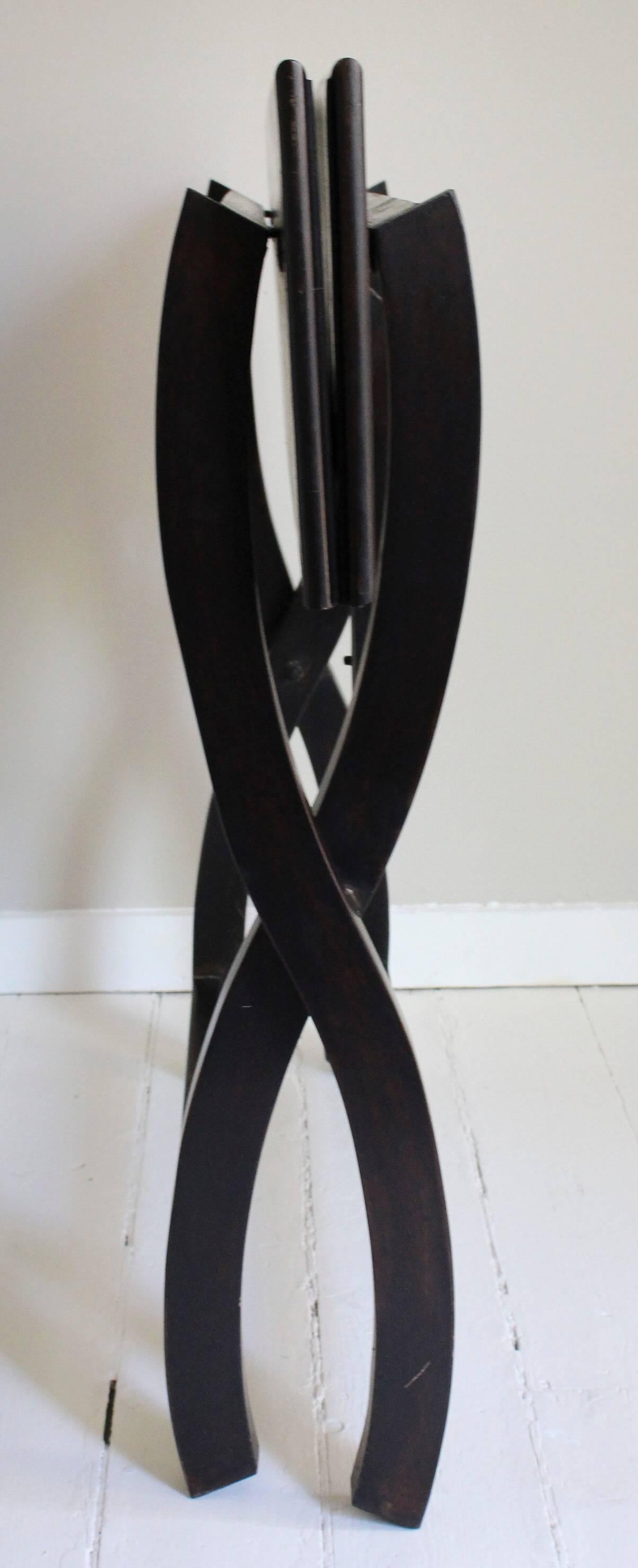 Pair of Ebonized Campaign-Style Tables For Sale 2
