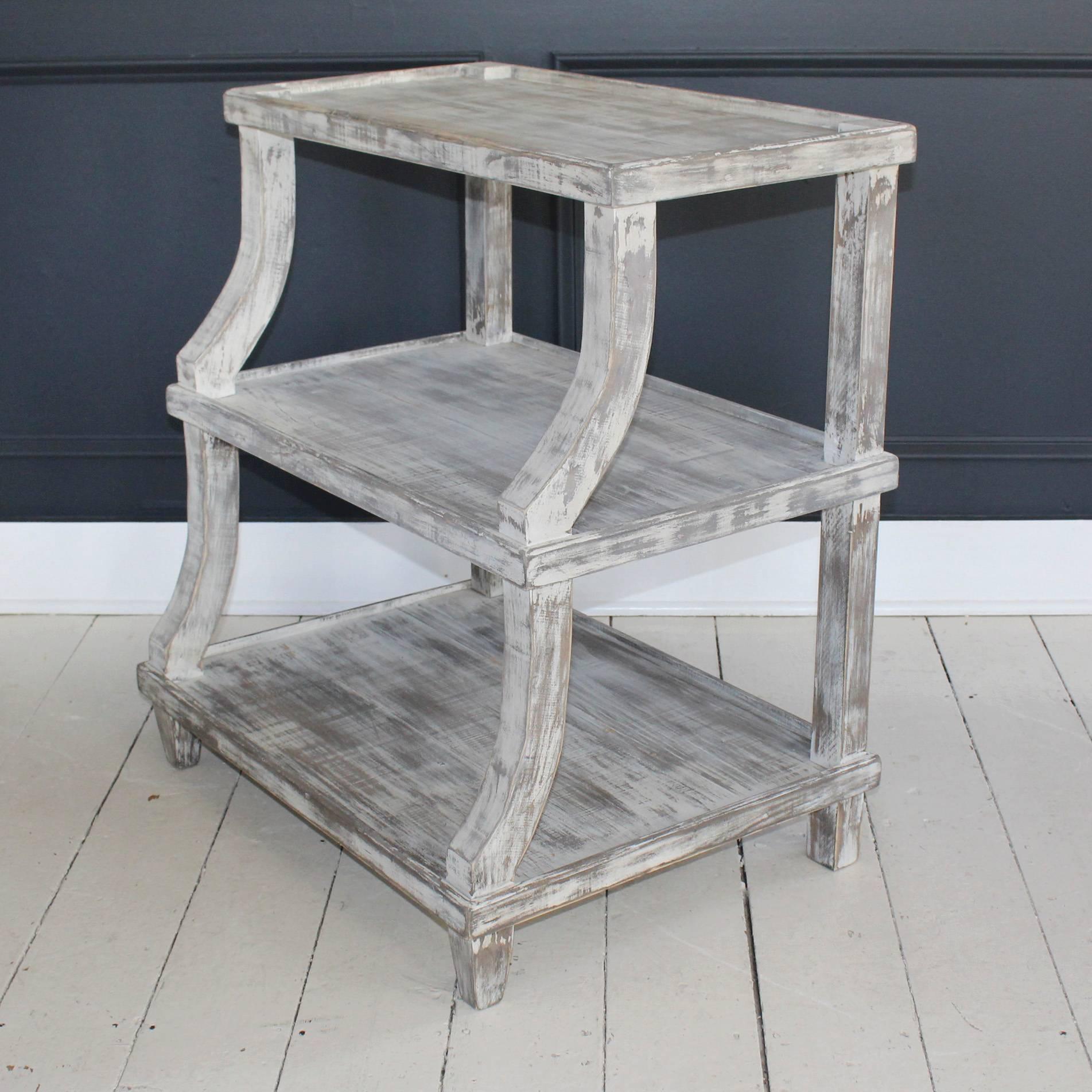 American Custom-Built Three-Tier Side Table For Sale