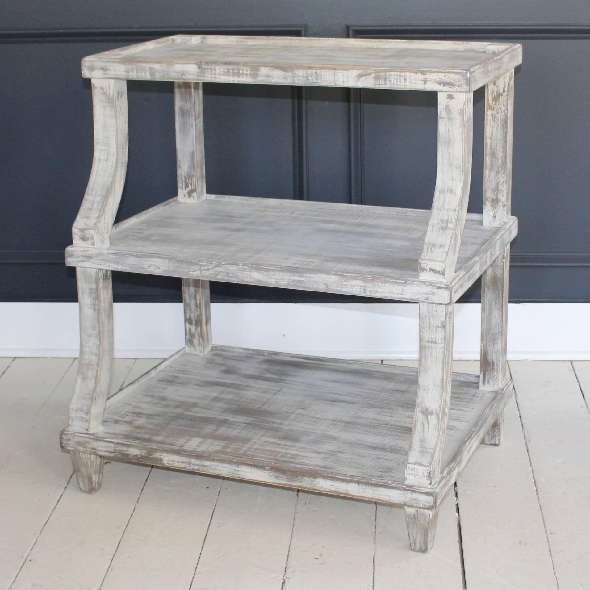 Custom-Built Three-Tier Side Table In Good Condition For Sale In New Preston, CT