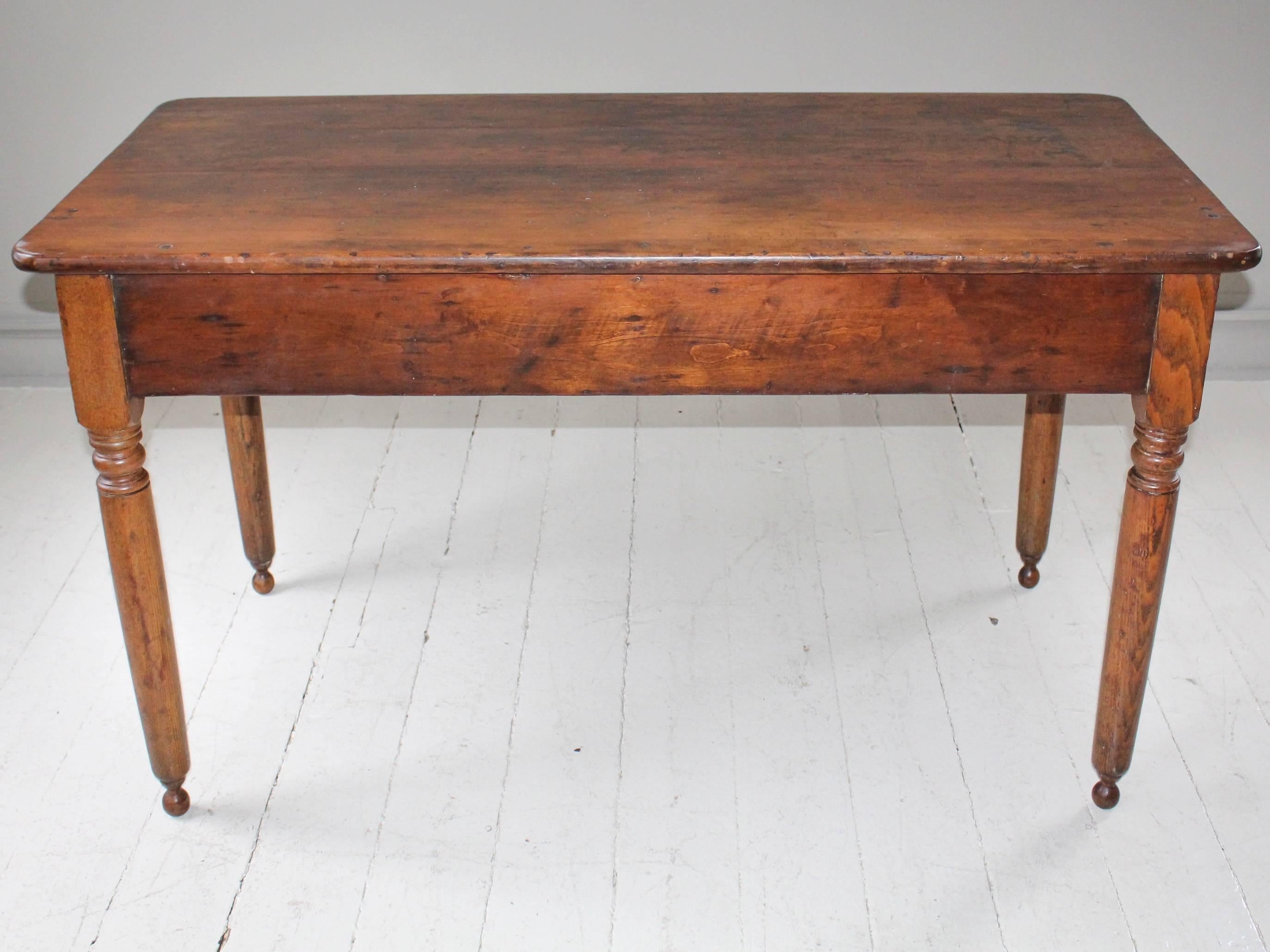 19th Century English Two-Drawer Oak Table 3