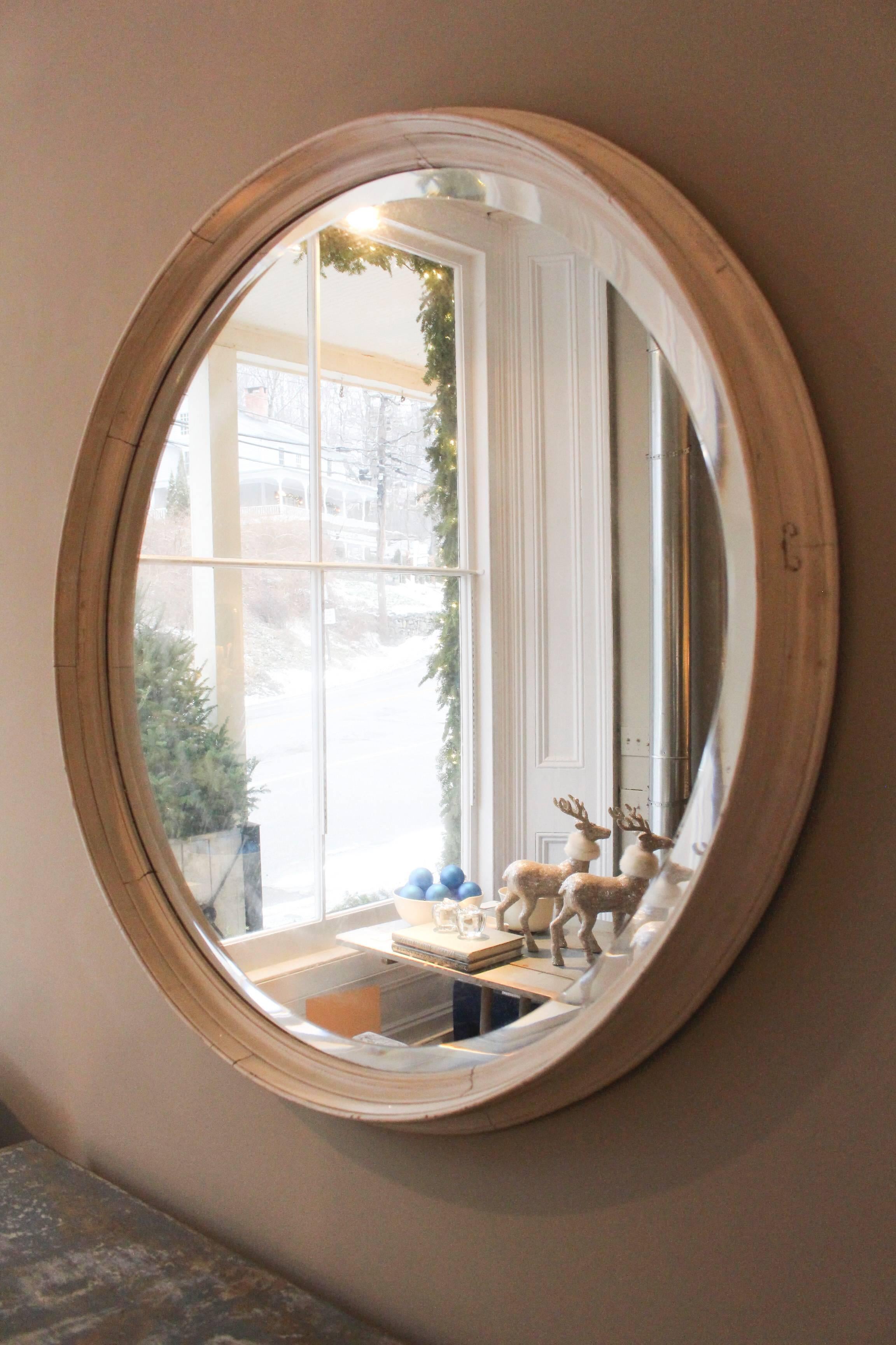 American Outsized Round Painted Wall Mirror