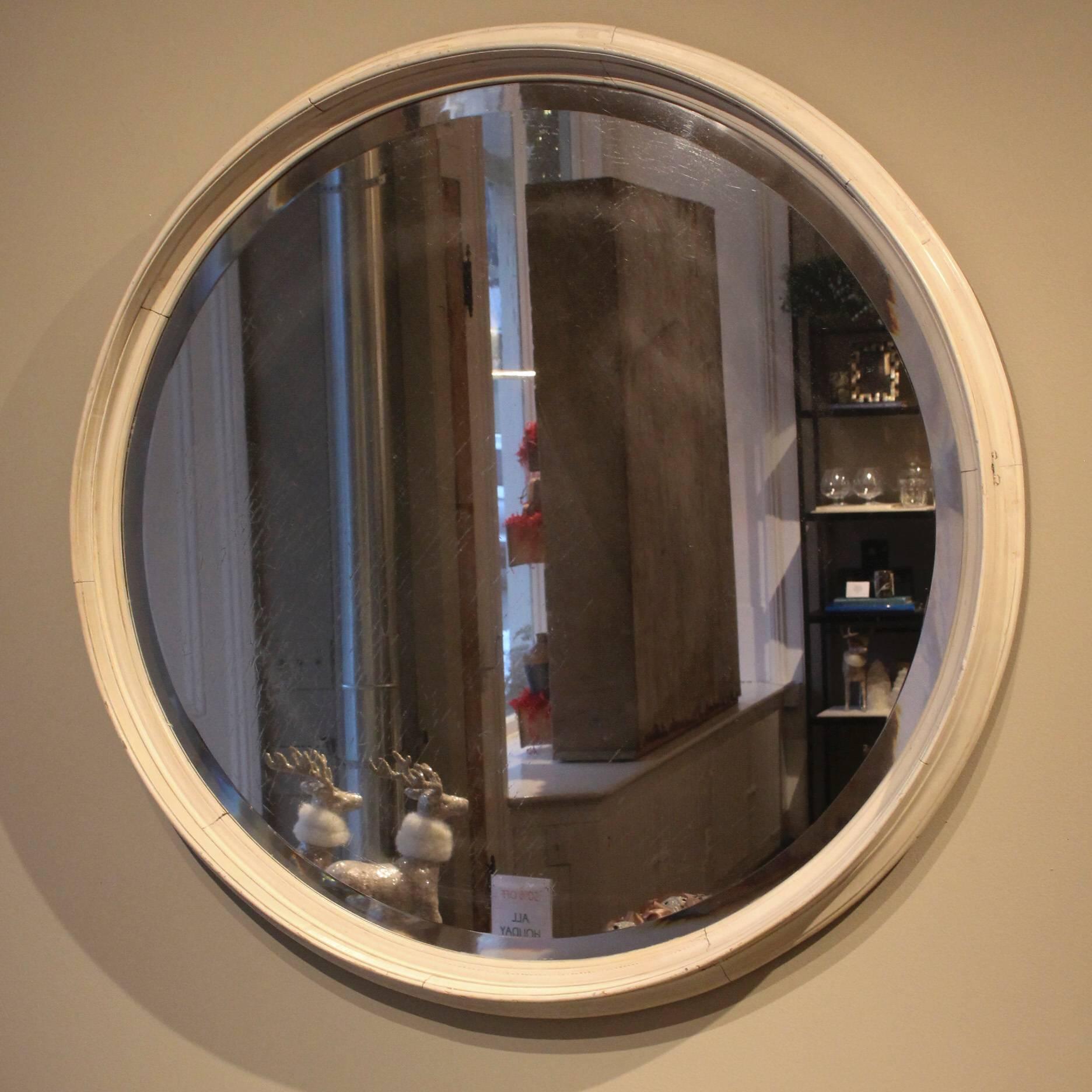 20th Century Outsized Round Painted Wall Mirror