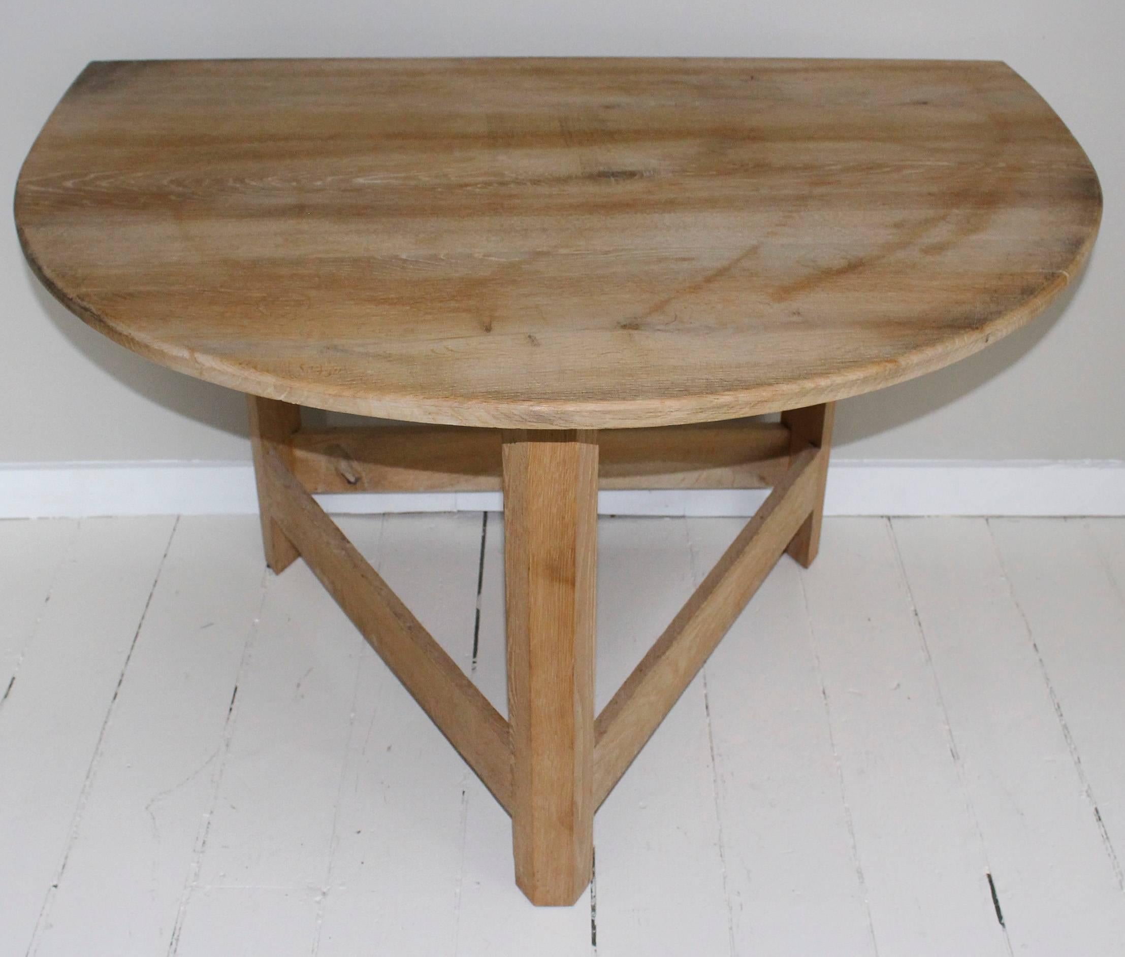 Maple Pair of Modern Demilune Tables For Sale