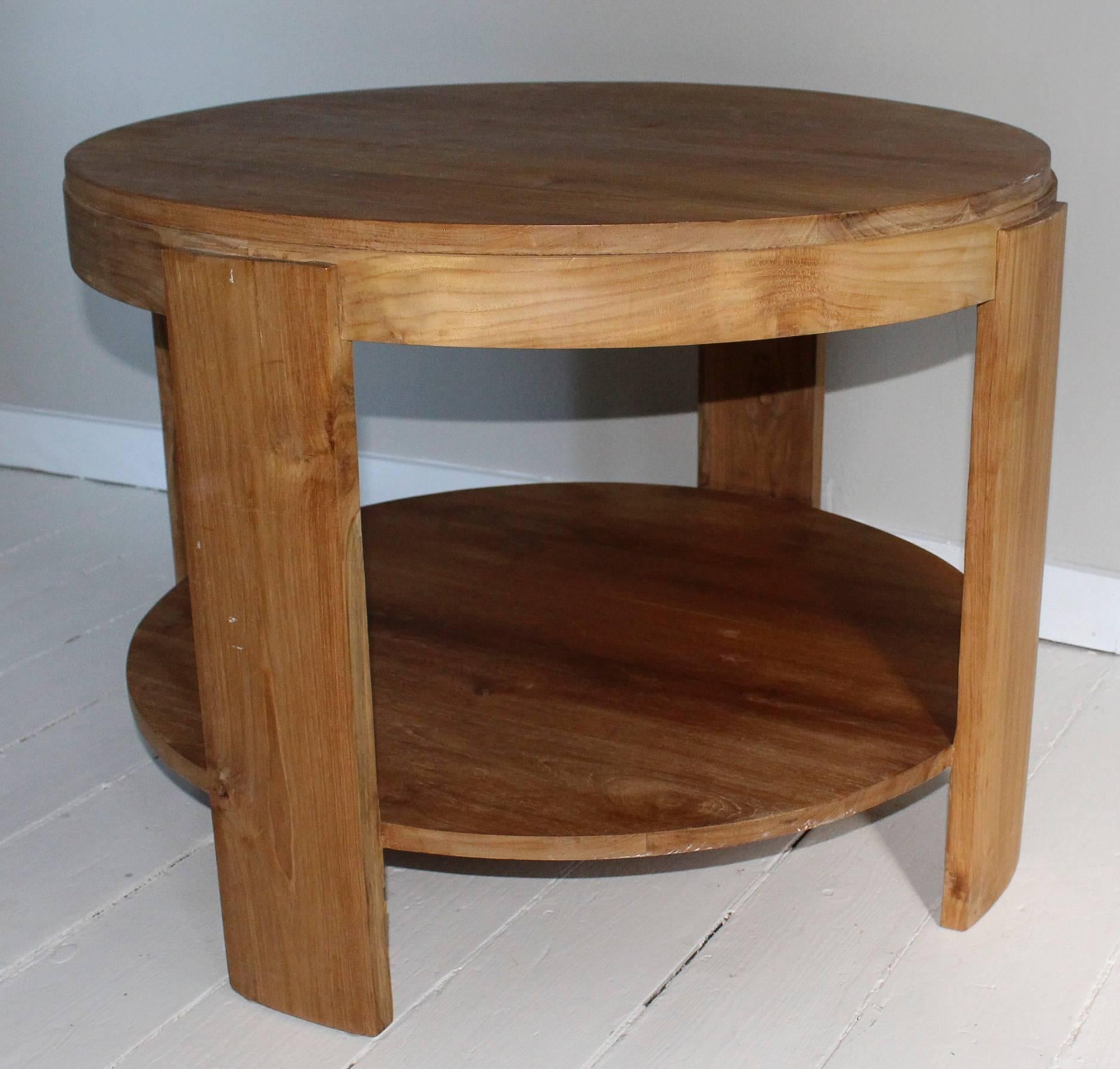 American Bleached Oak Modern Tiered Table For Sale