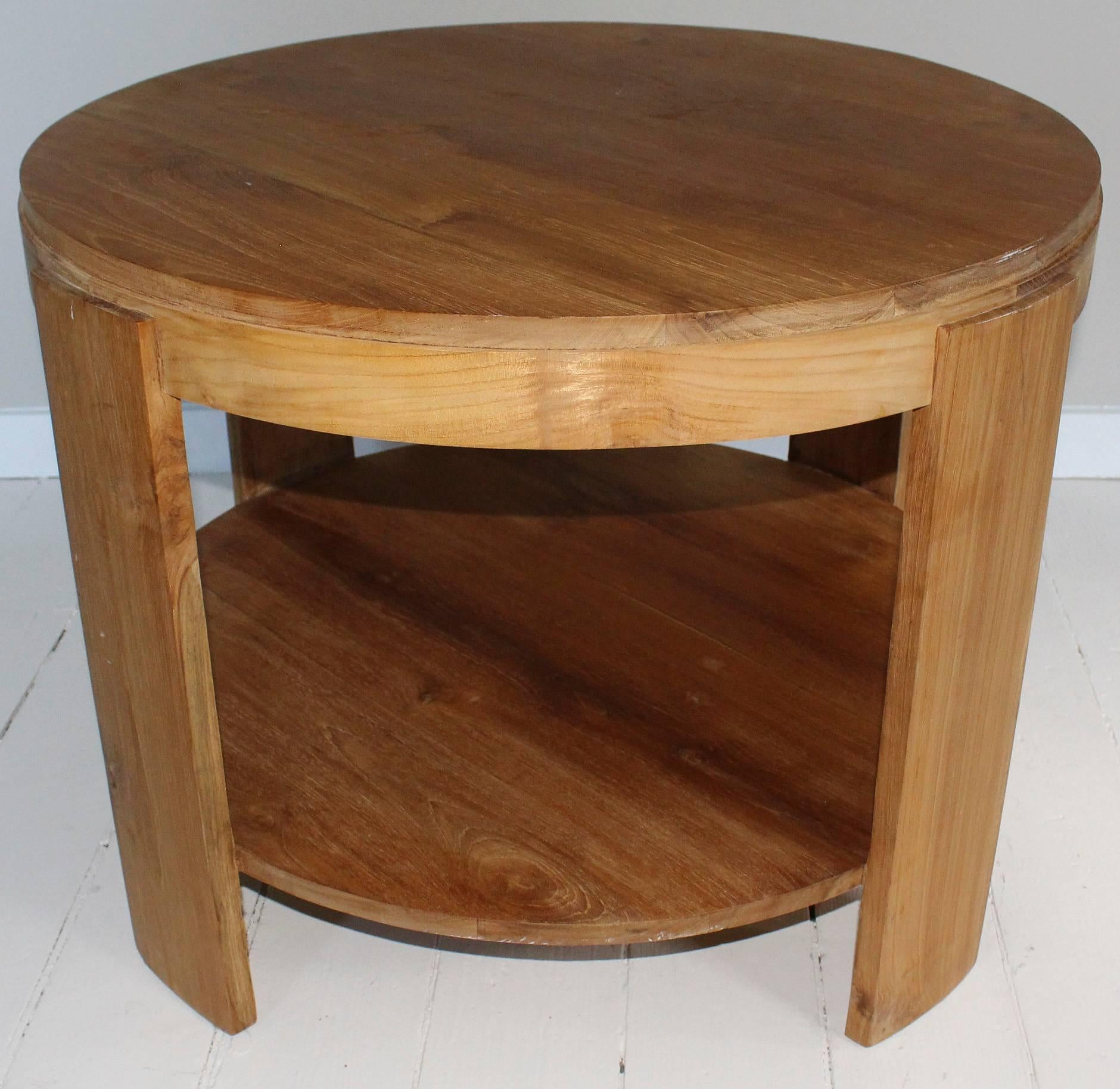 Bleached Oak Modern Tiered Table In Good Condition For Sale In New Preston, CT
