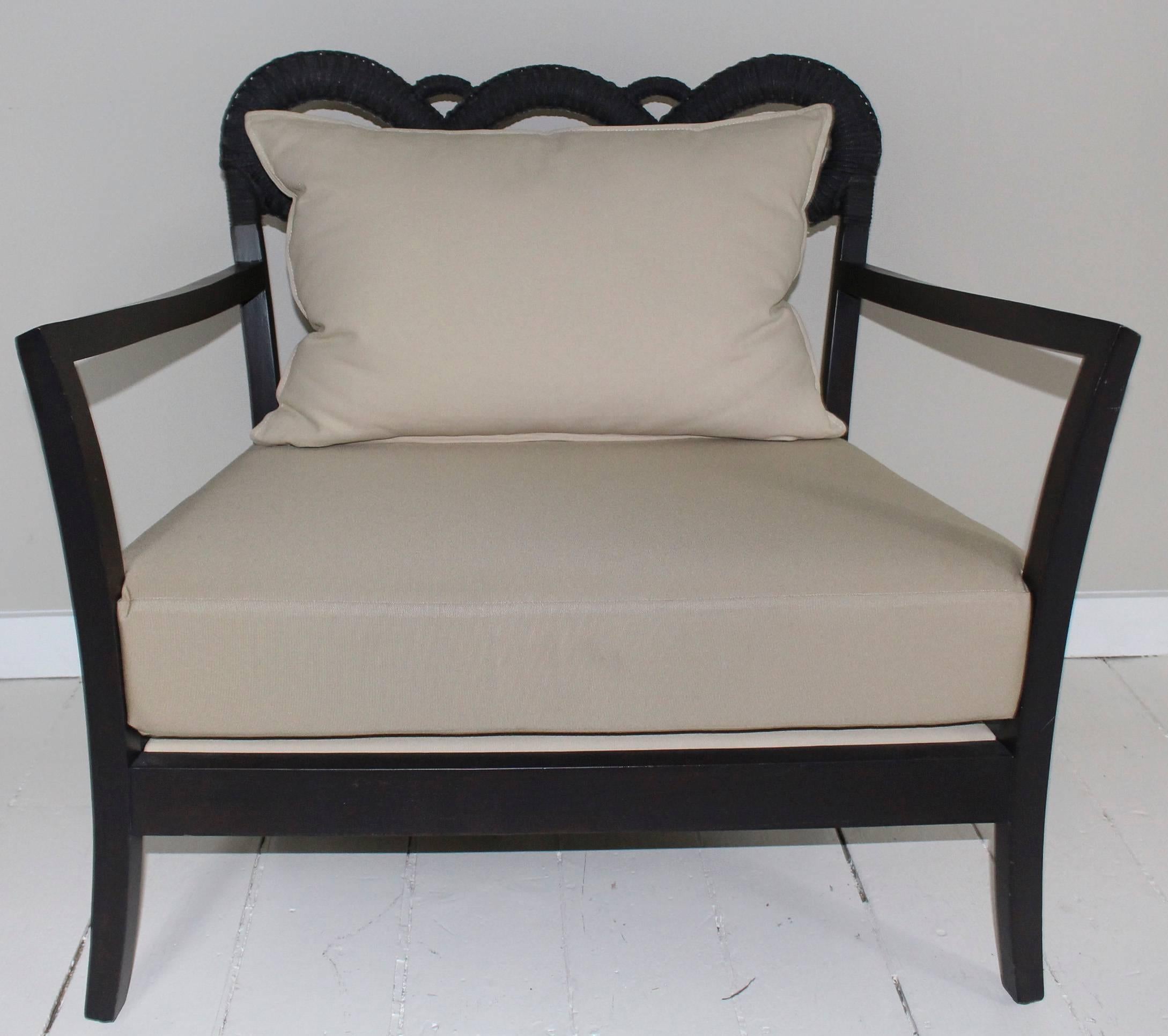 Ebonized Rope Side Chair For Sale 5