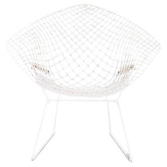 1980s Harry Bertoia for Knoll Diamond Lounge Chair in White