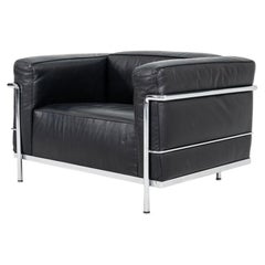 2006 Cassina Le Corbusier Jeanneret Perriand LC3 Club Lounge Chairs in Leather