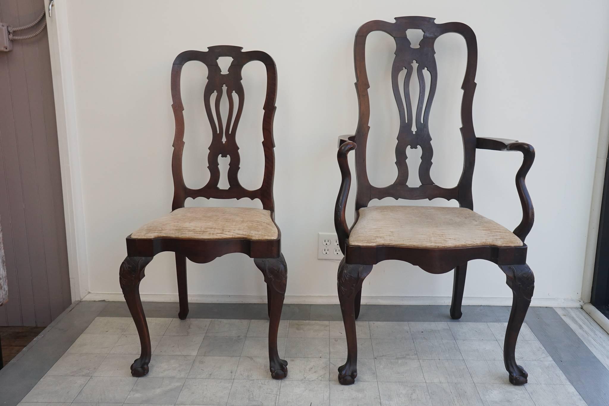 Chippendale Set of Six Belgian Dining Chairs For Sale