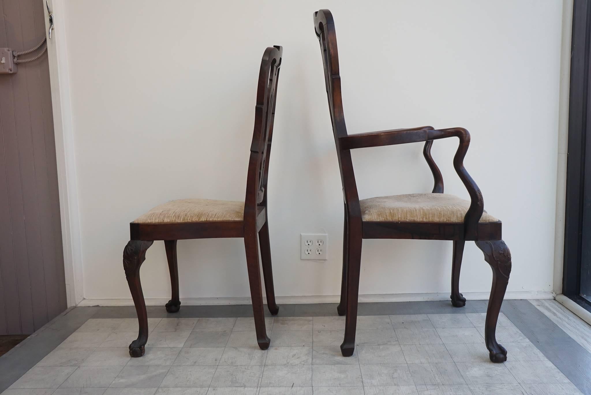 Set of Six Belgian Dining Chairs In Excellent Condition For Sale In Hudson, NY
