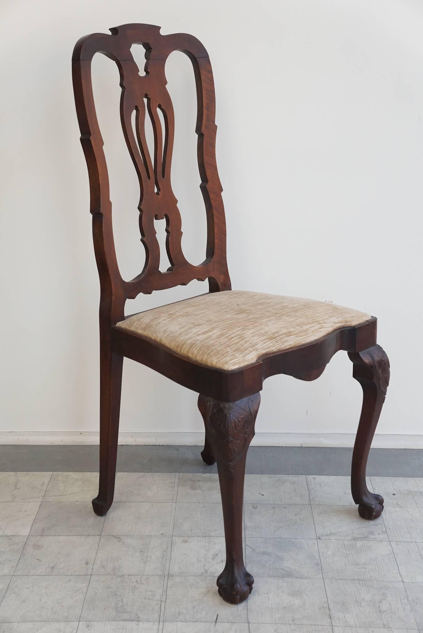 Set of Six Belgian Dining Chairs For Sale 2