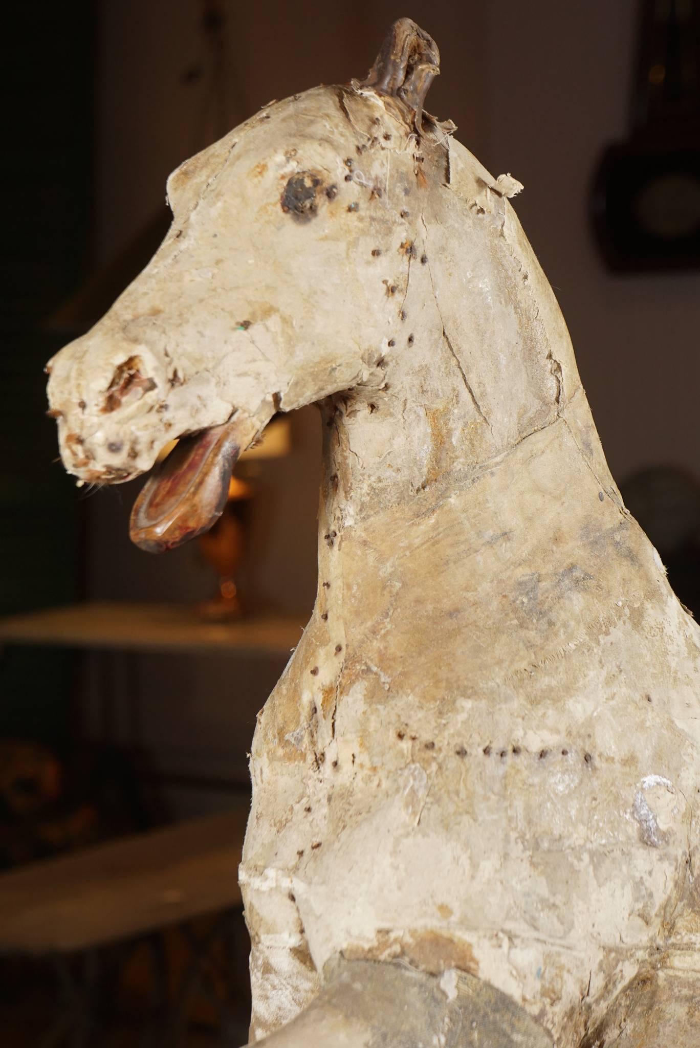 French Provincial 18th Century French Horse Pull Toy For Sale