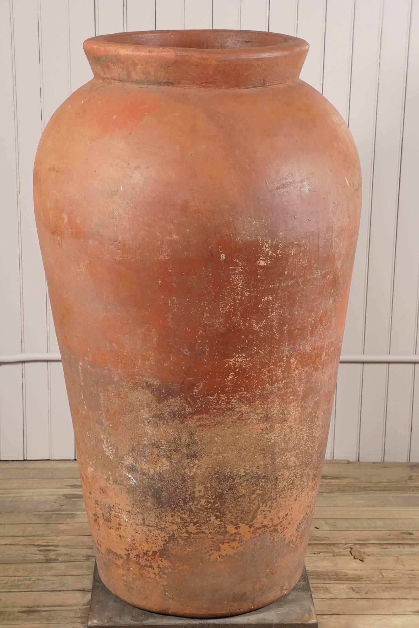 20th Century Pair of Monumental Terracotta Jars